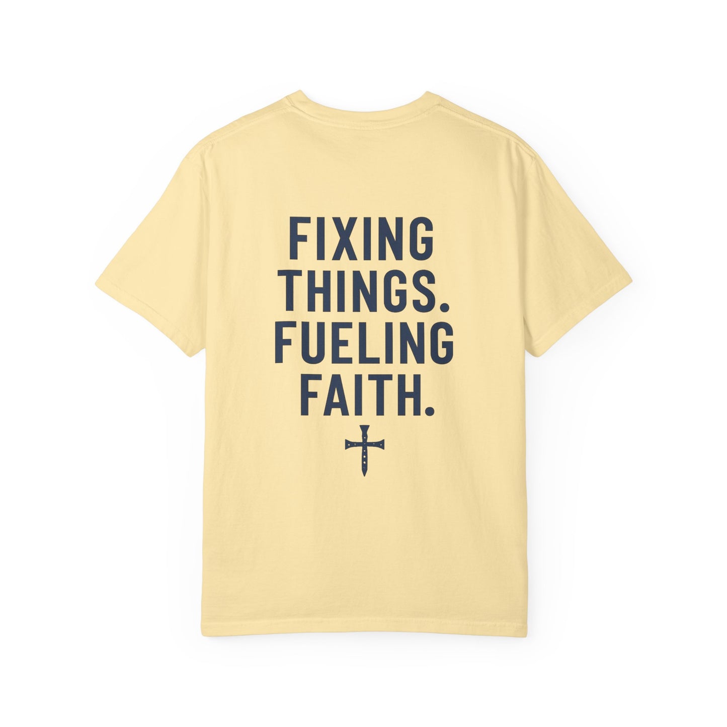 Faith-Inspired Unisex T-Shirt | Fixing Things Fueling Faith | Inspirational Gift for Believers | Casual Wear, Church Events, Everyday Style