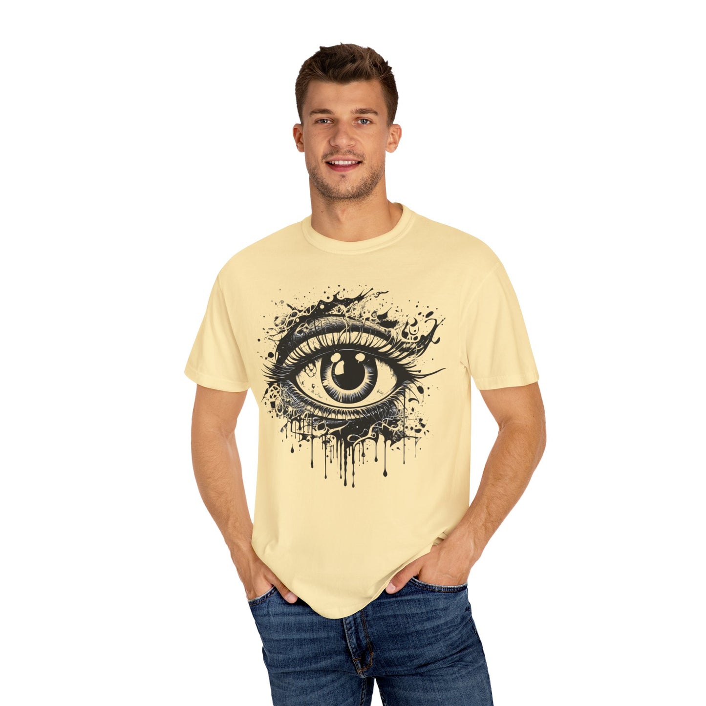 Eye-See-You Unisex Garment-Dyed T-Shirt - Artistic Graphic Tee for Creative Souls-eye