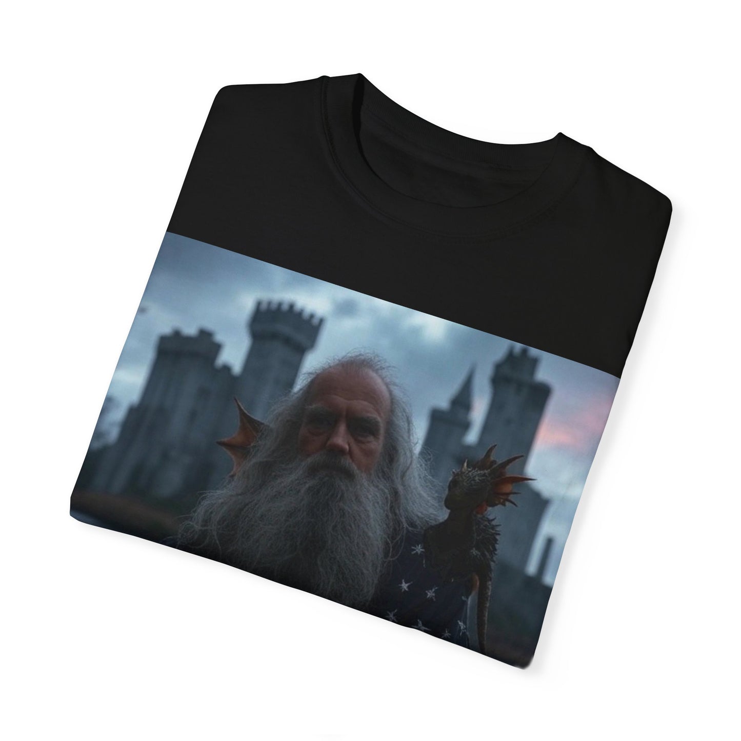 Mystical Wizard Graphic T-Shirt | Unisex Garment-Dyed Tee for Fantasy Lovers