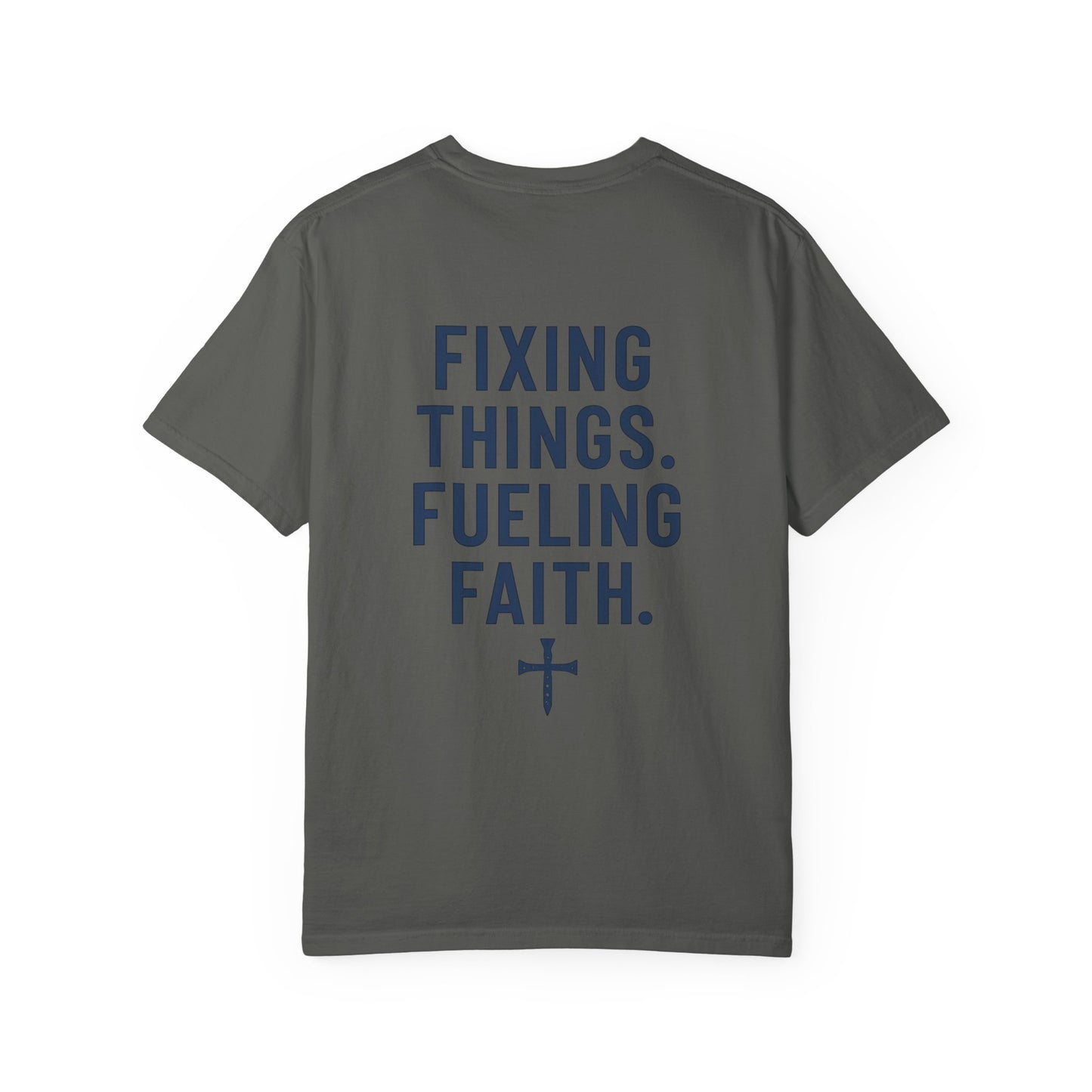 Faith-Inspired Unisex T-Shirt | Fixing Things Fueling Faith | Inspirational Gift for Believers | Casual Wear, Church Events, Everyday Style