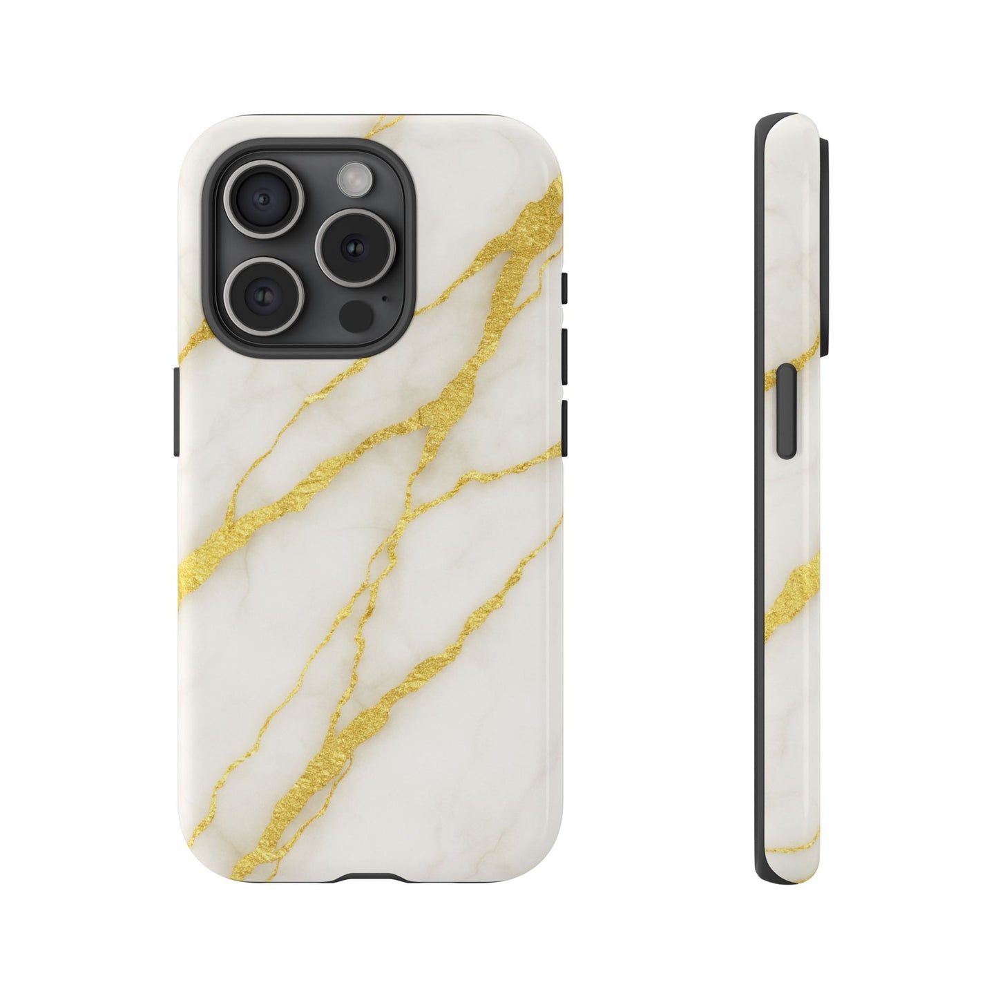 Luxury Marble Phone Case with Gold Accents