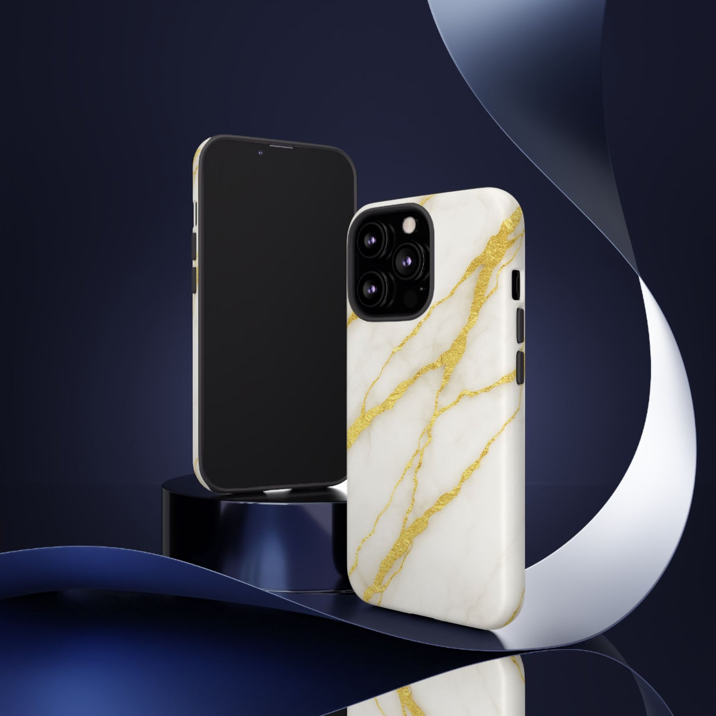Luxury Marble Phone Case with Gold Accents
