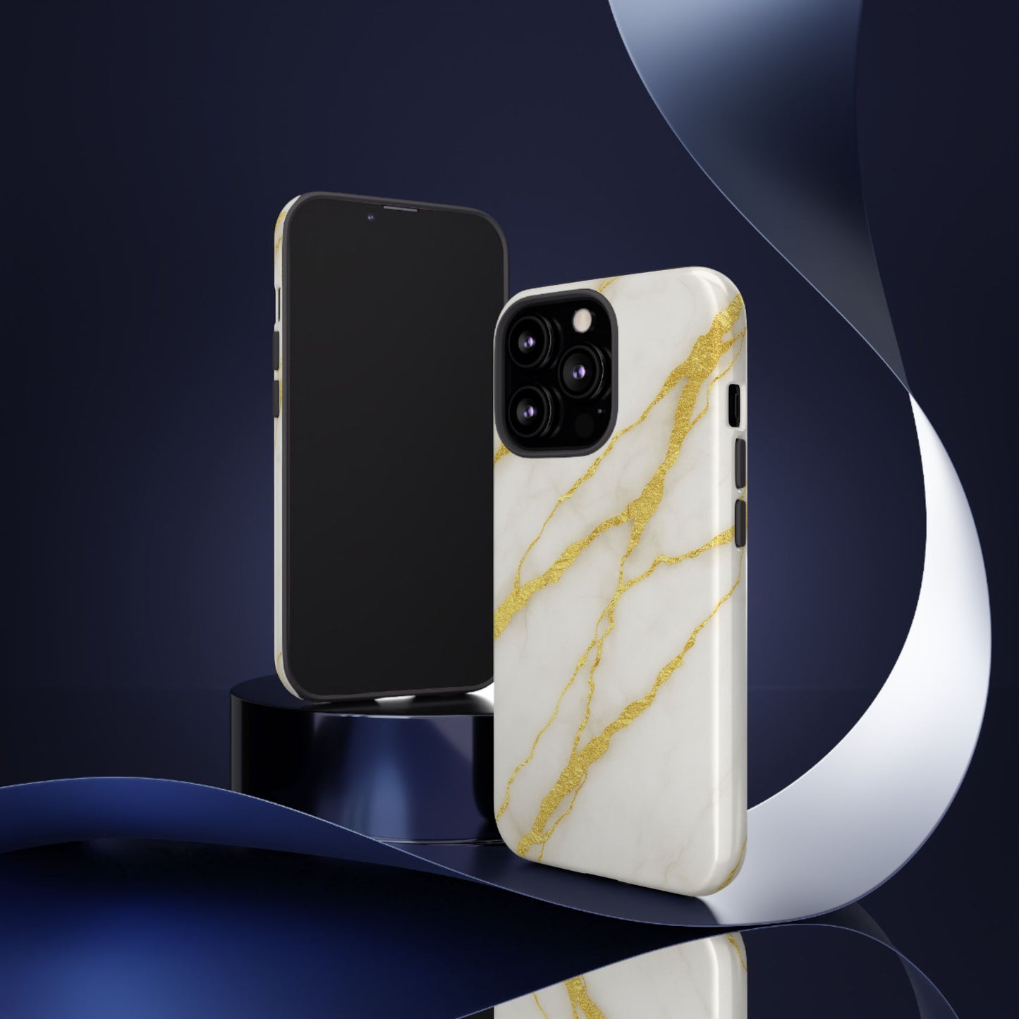 Luxury Marble Phone Case with Gold Accents
