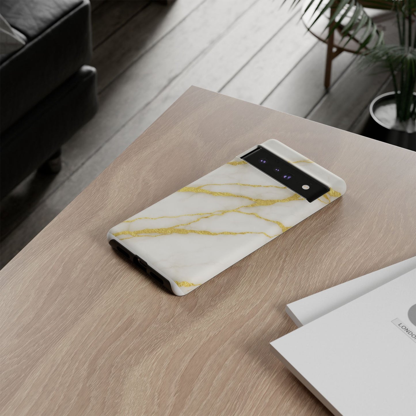 Luxury Marble Phone Case with Gold Accents