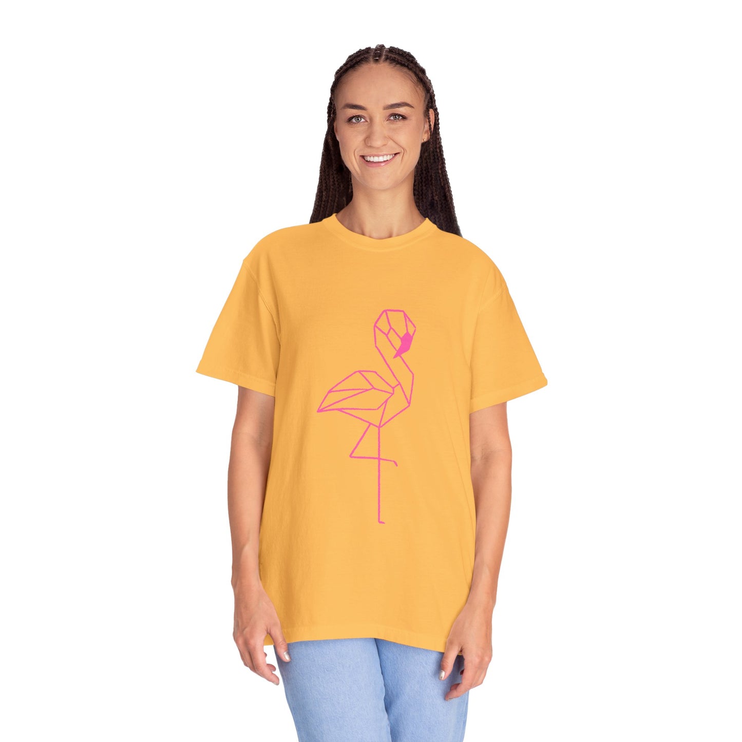 Geo Flamingo Unisex T-shirt | Summer Vibes Tee | Gift for Nature Lovers | Casual Wear for Every Occasion, Beach, Vacation, Friends Gathering