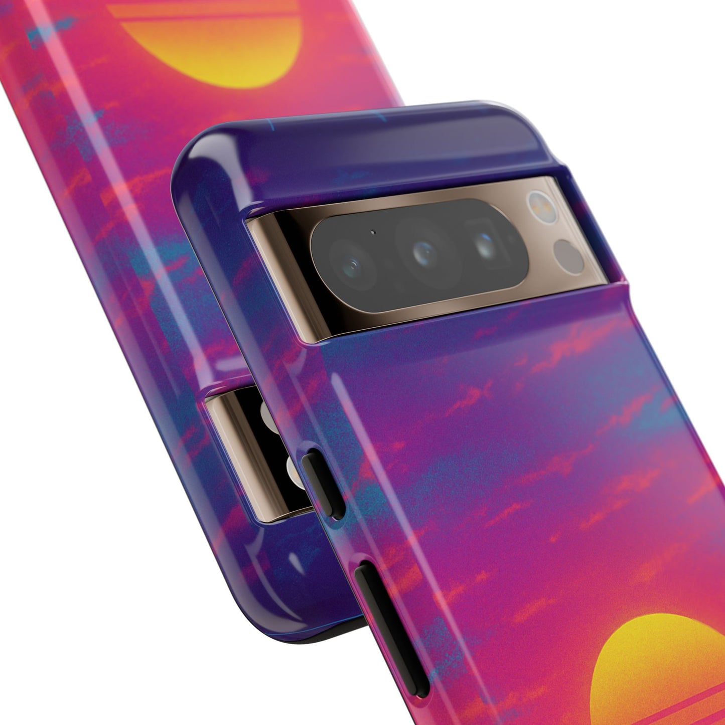 Retro Sunset Tough Phone Case - Vibrant 80s Aesthetic