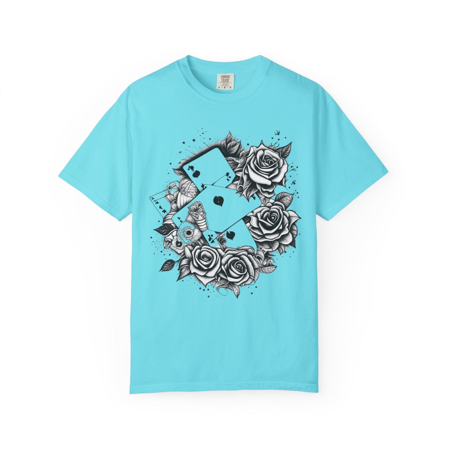 Gothic Floral Card T-Shirt | Unisex Garment-Dyed Tee