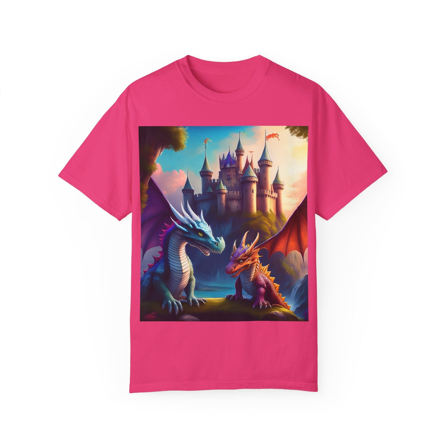 Fantasy Dragons Unisex Garment-Dyed T-Shirt - Perfect for Gamers & Fantasy Lovers