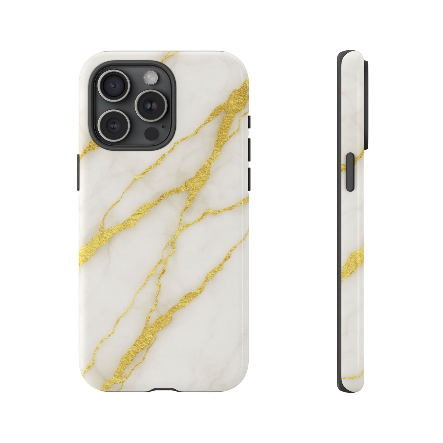 Luxury Marble Phone Case with Gold Accents