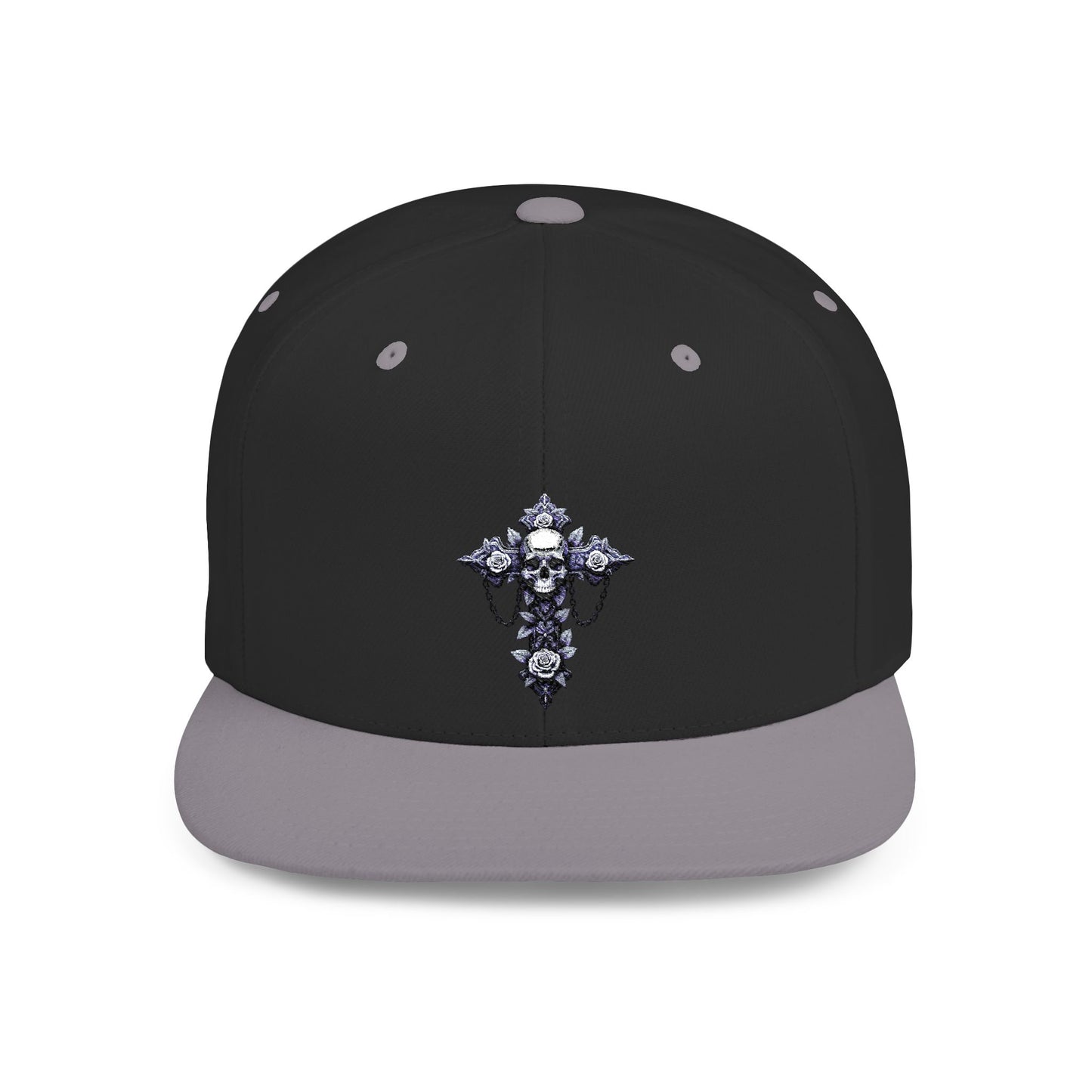 Stylish Flat Bill Snapback Hat with Unique Graphic Design
