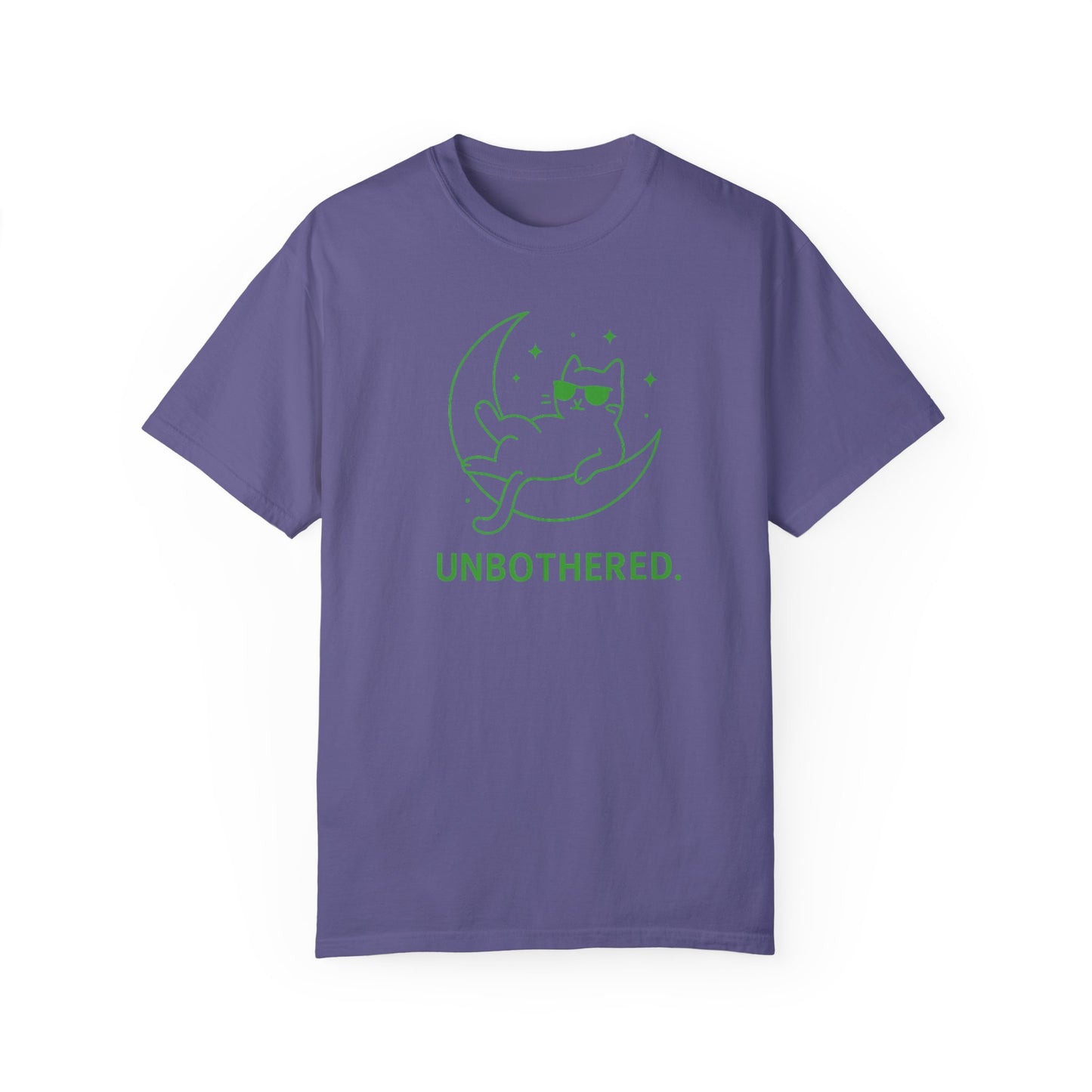 Unisex Garment-Dyed T-shirt - 'Unbothered' Cat Design