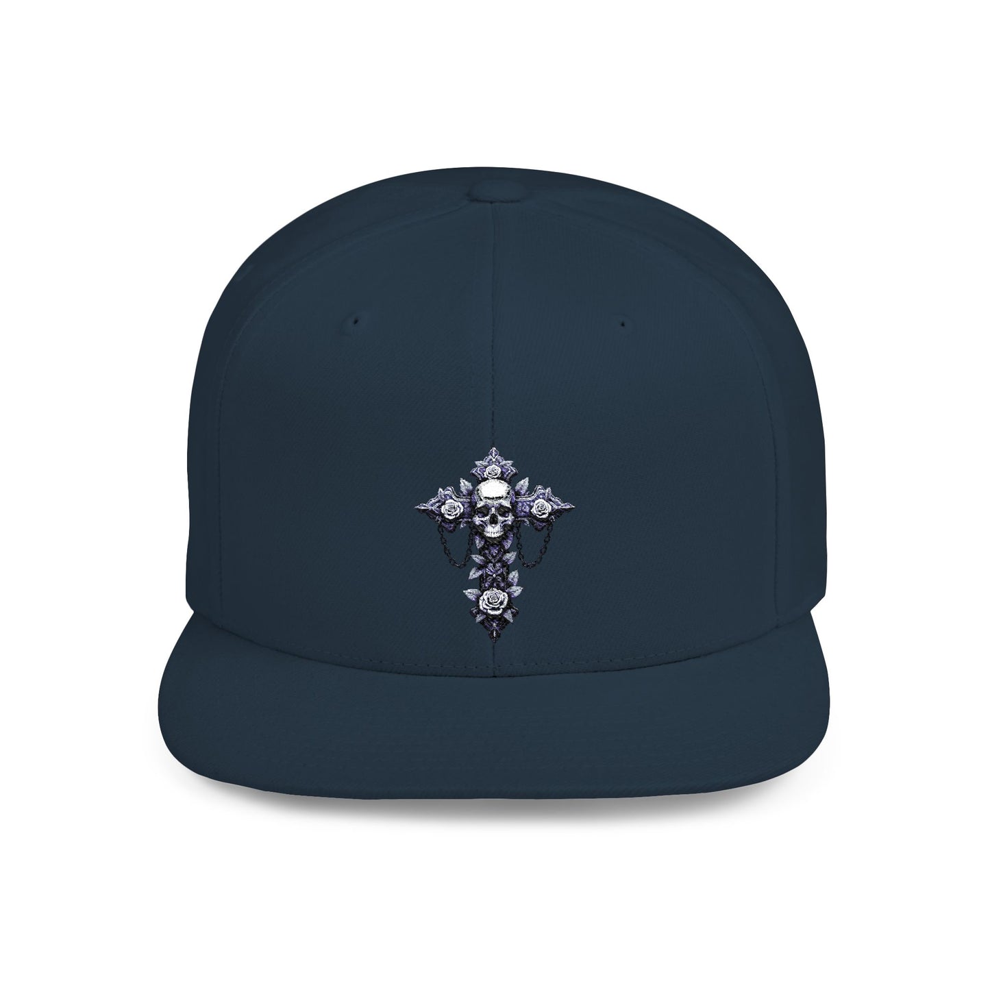 Stylish Flat Bill Snapback Hat with Unique Graphic Design