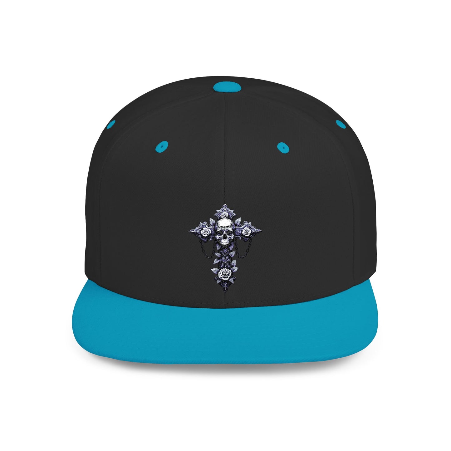 Stylish Flat Bill Snapback Hat with Unique Graphic Design