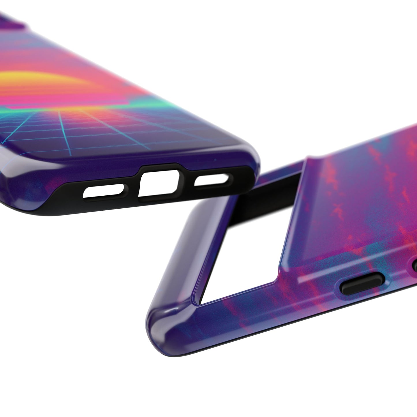 Retro Sunset Tough Phone Case - Vibrant 80s Aesthetic