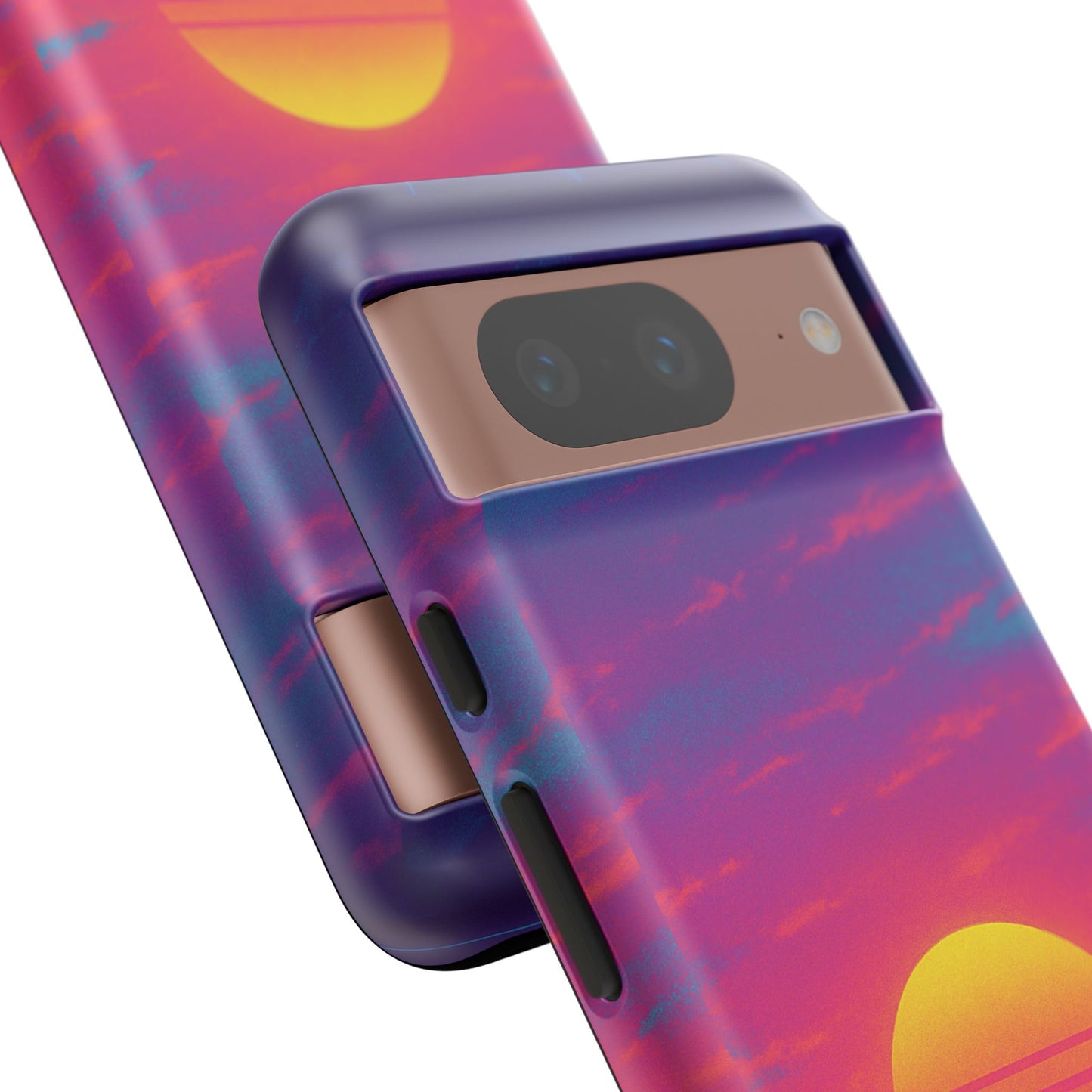 Retro Sunset Tough Phone Case - Vibrant 80s Aesthetic