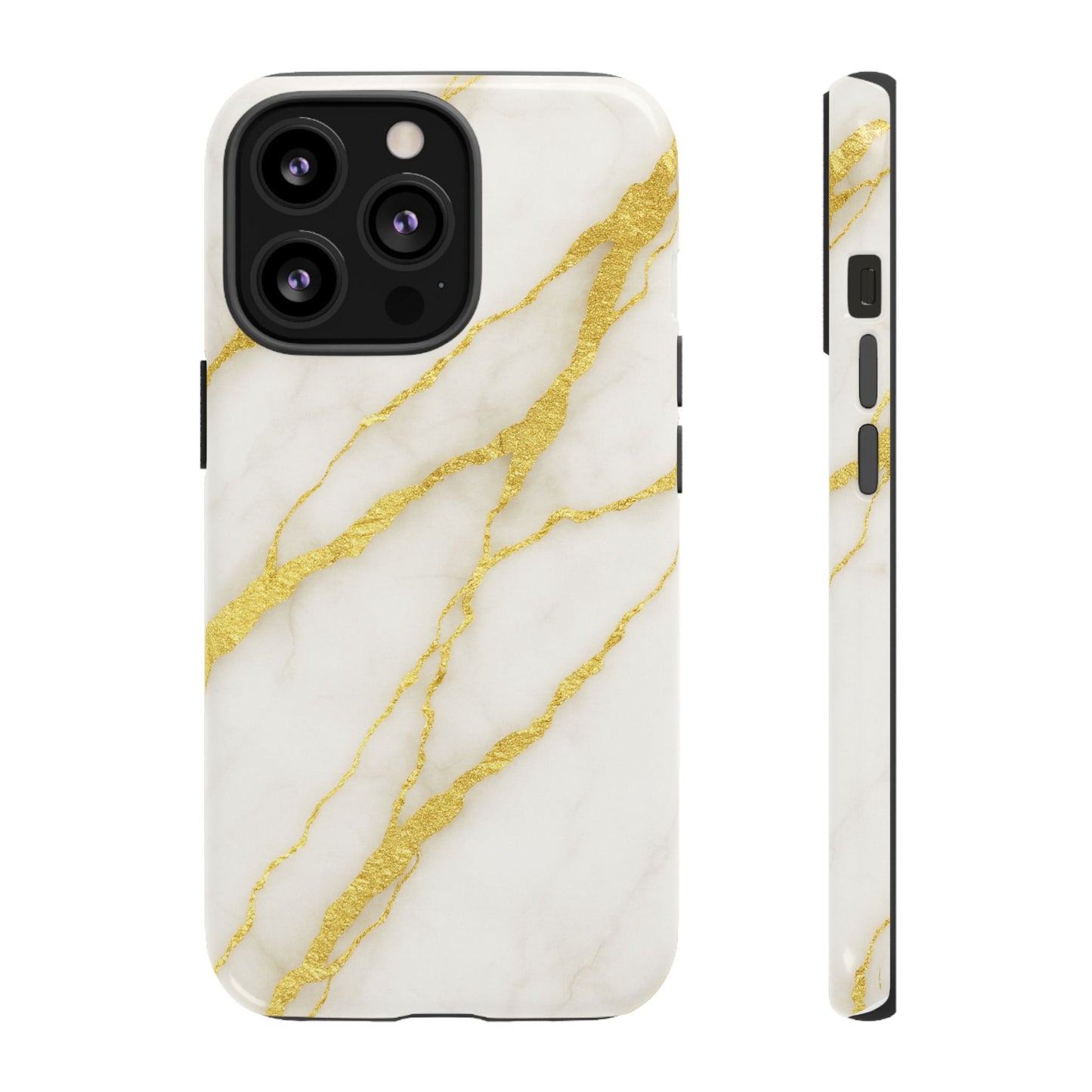 Luxury Marble Phone Case with Gold Accents