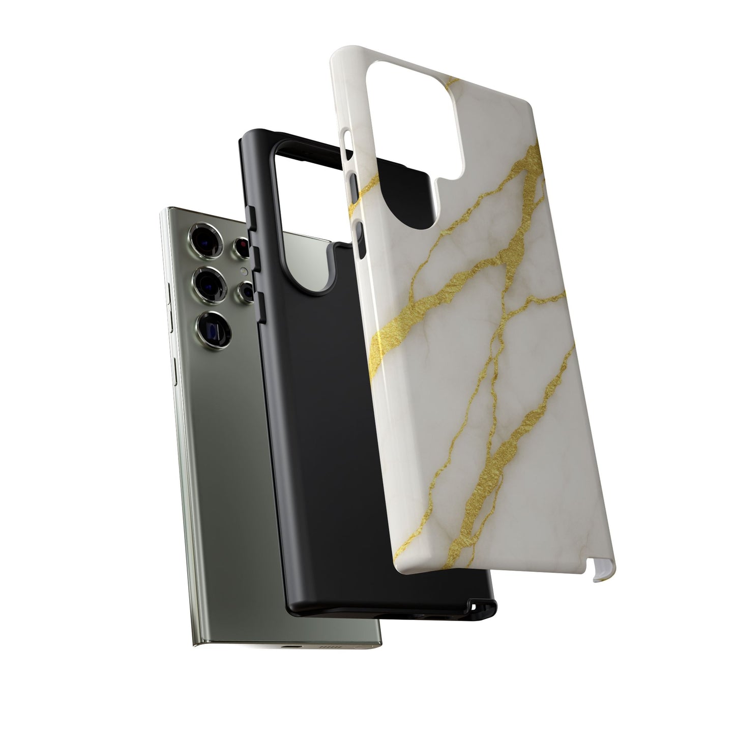 Luxury Marble Phone Case with Gold Accents
