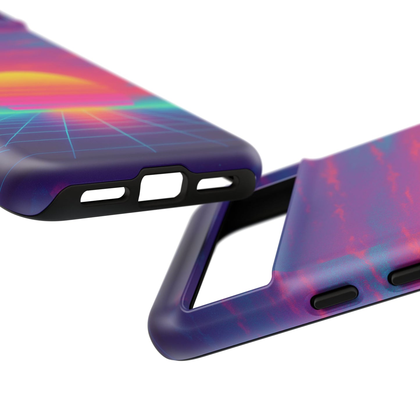 Retro Sunset Tough Phone Case - Vibrant 80s Aesthetic