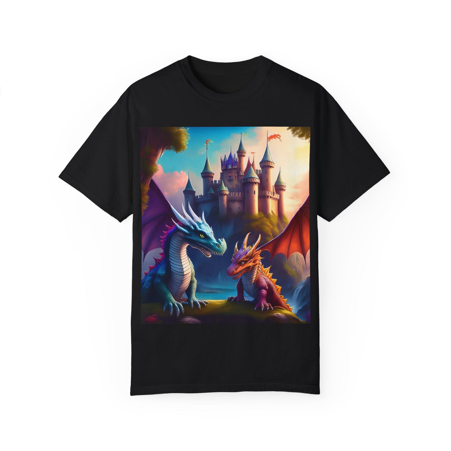 Fantasy Dragons Unisex Garment-Dyed T-Shirt - Perfect for Gamers & Fantasy Lovers