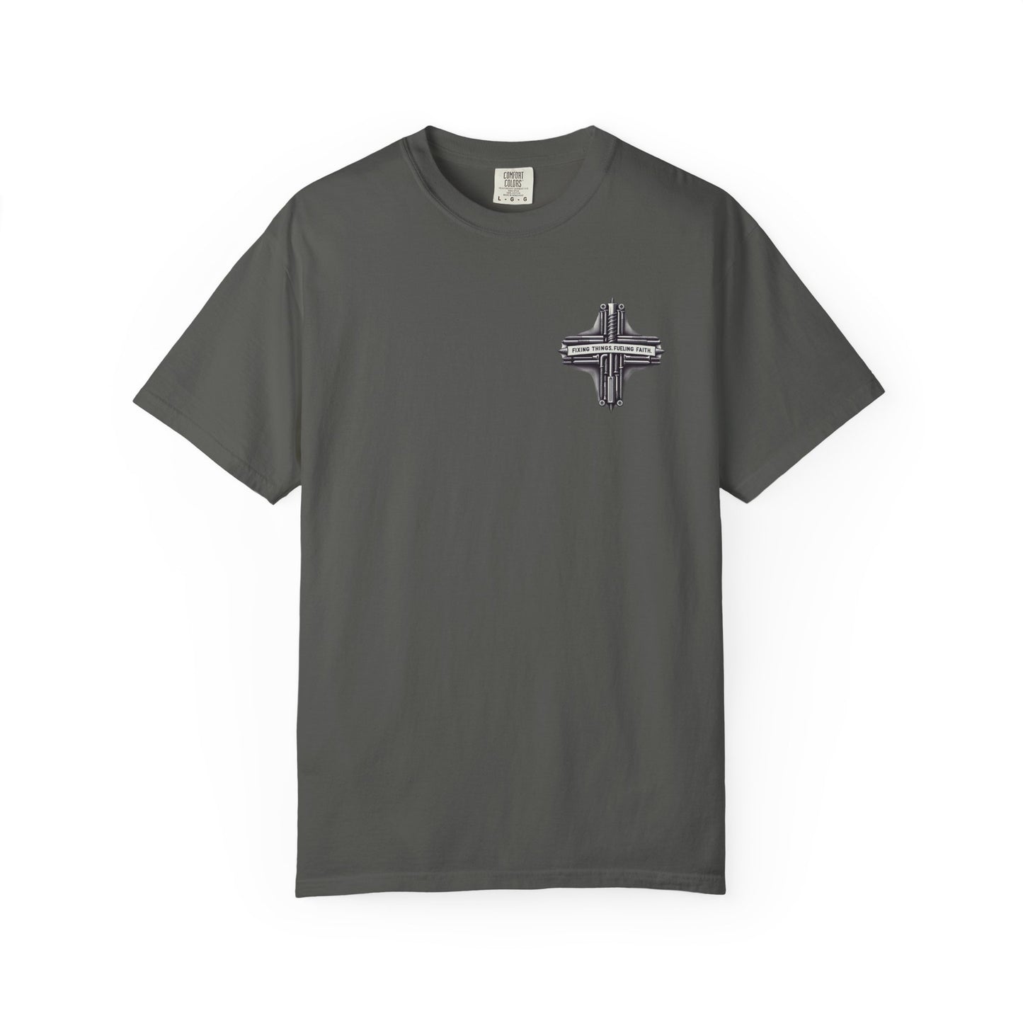 Faith-Inspired Unisex T-Shirt | Fixing Things Fueling Faith | Inspirational Gift for Believers | Casual Wear, Church Events, Everyday Style