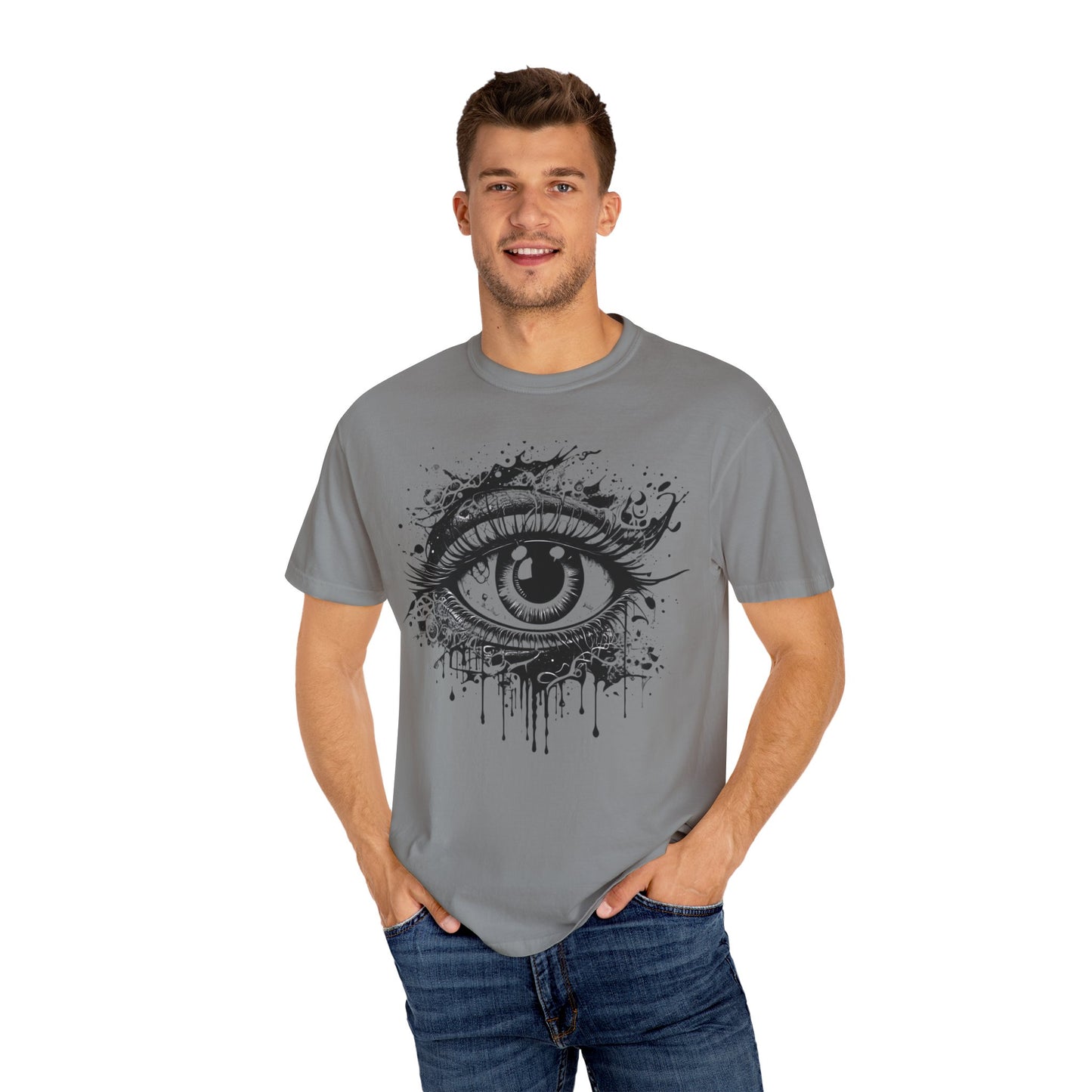 Eye-See-You Unisex Garment-Dyed T-Shirt - Artistic Graphic Tee for Creative Souls-eye