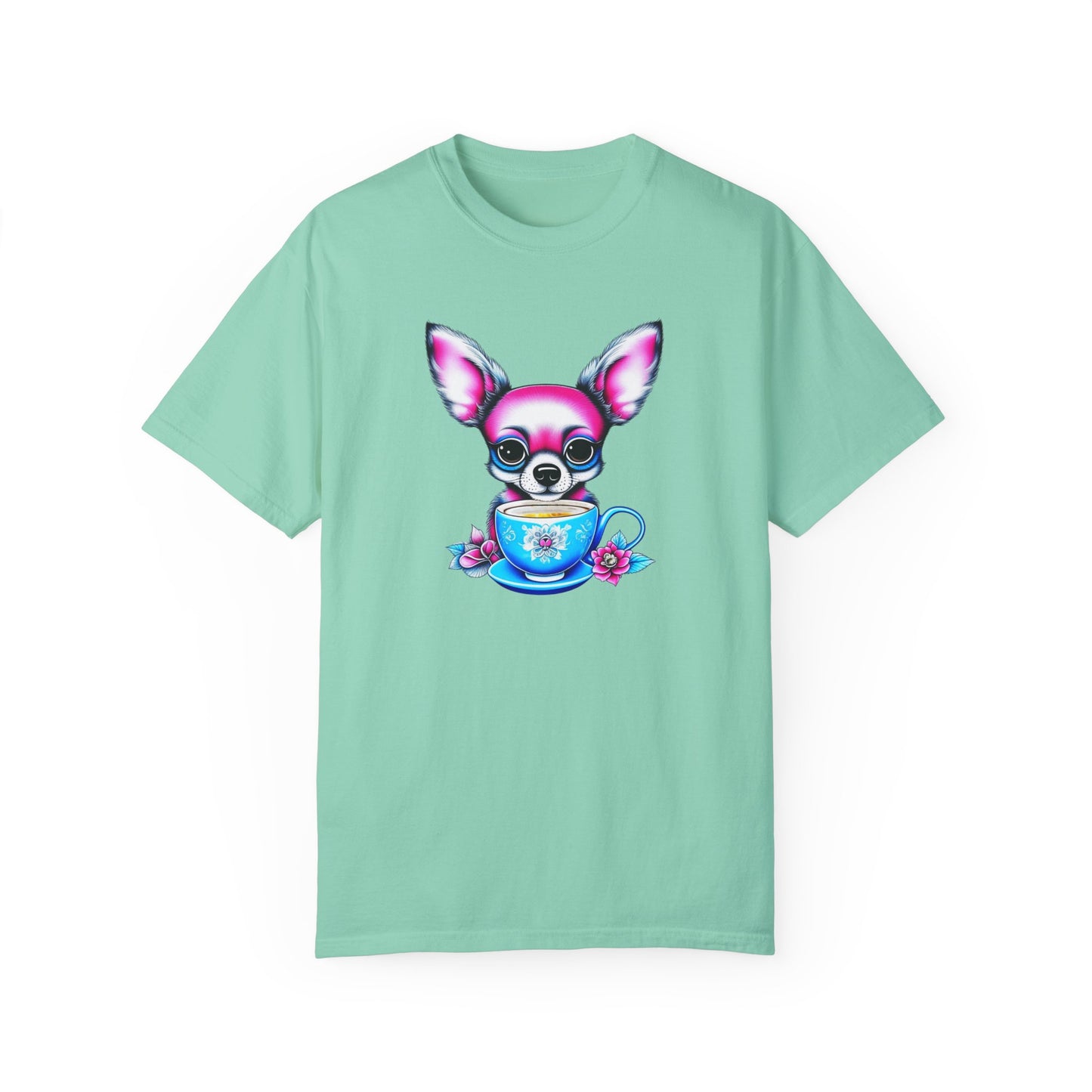Cute Chihuahua Tea Party Unisex Garment-Dyed T-Shirt