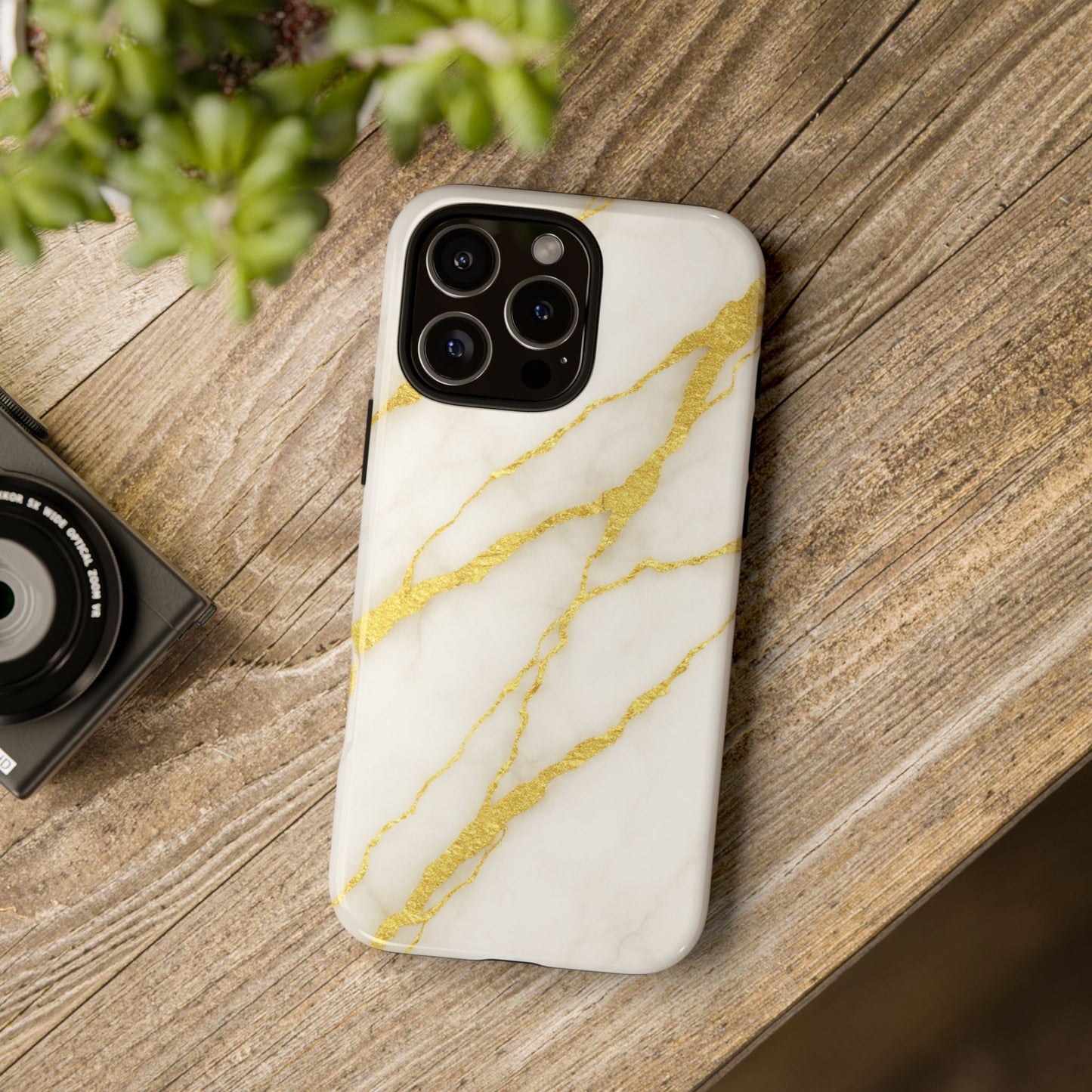 Luxury Marble Phone Case with Gold Accents