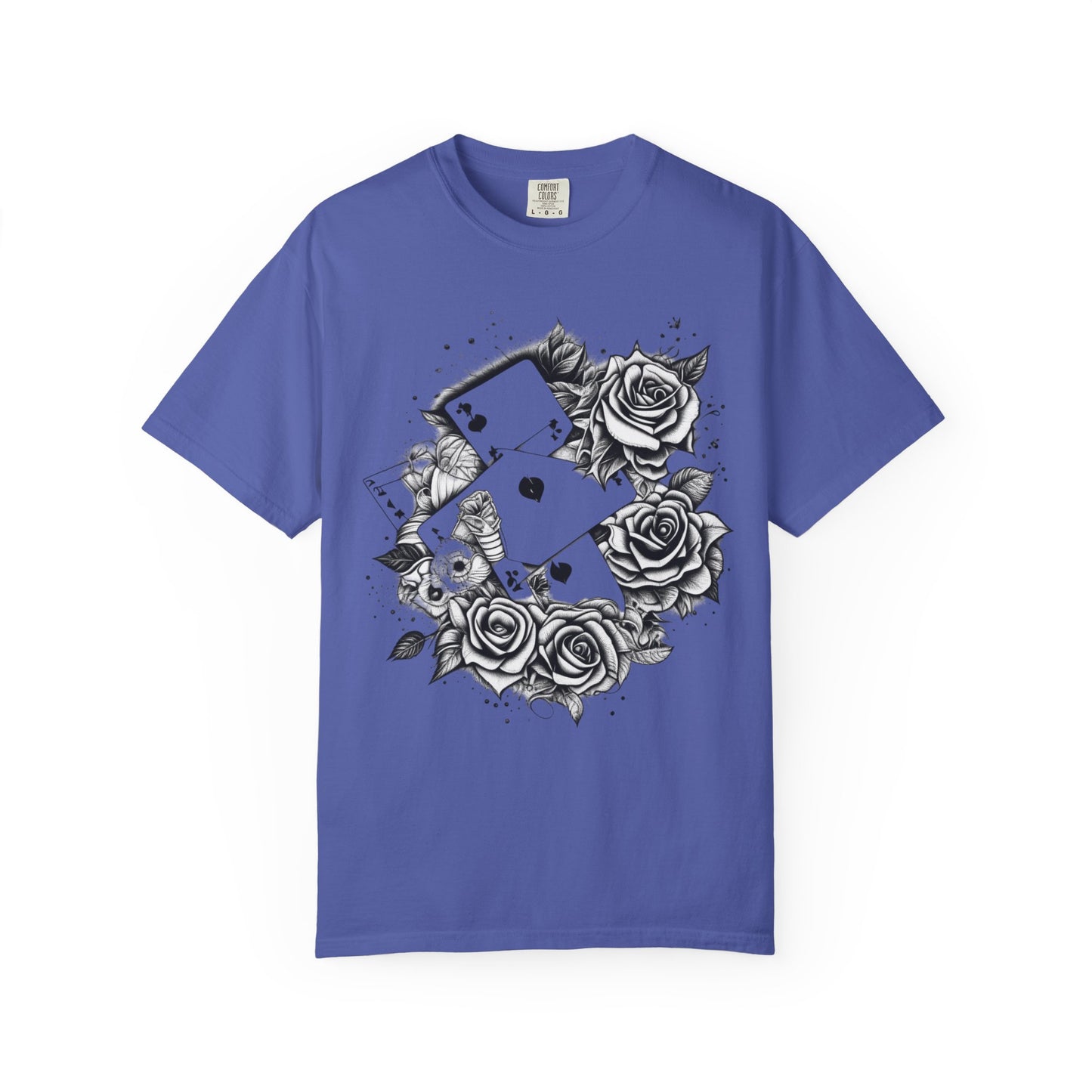 Gothic Floral Card T-Shirt | Unisex Garment-Dyed Tee