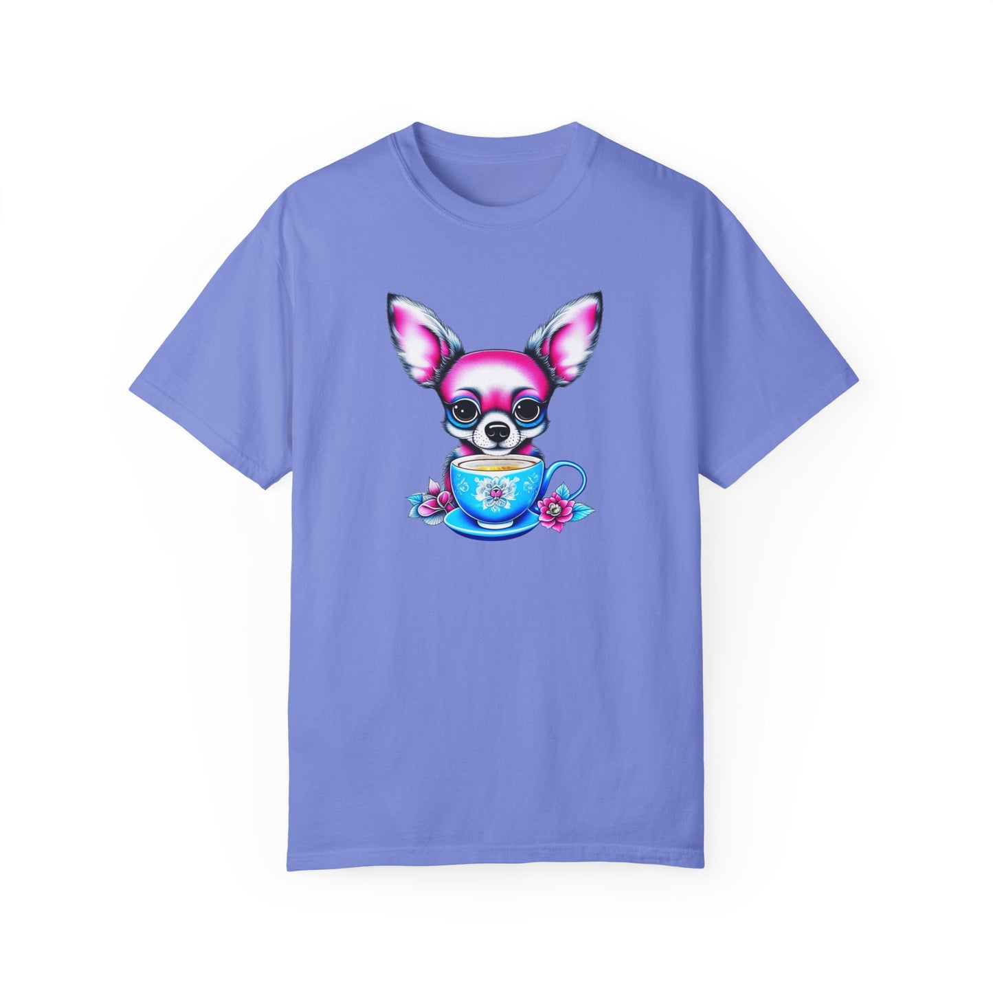 Cute Chihuahua Tea Party Unisex Garment-Dyed T-Shirt