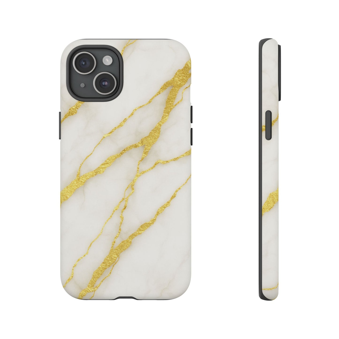 Luxury Marble Phone Case with Gold Accents