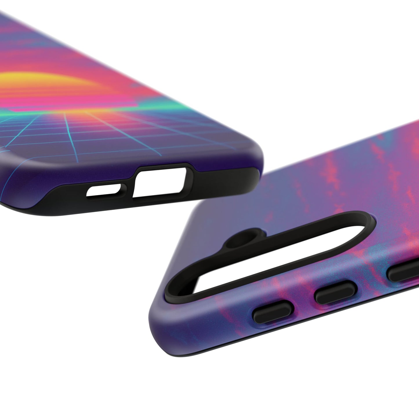 Retro Sunset Tough Phone Case - Vibrant 80s Aesthetic