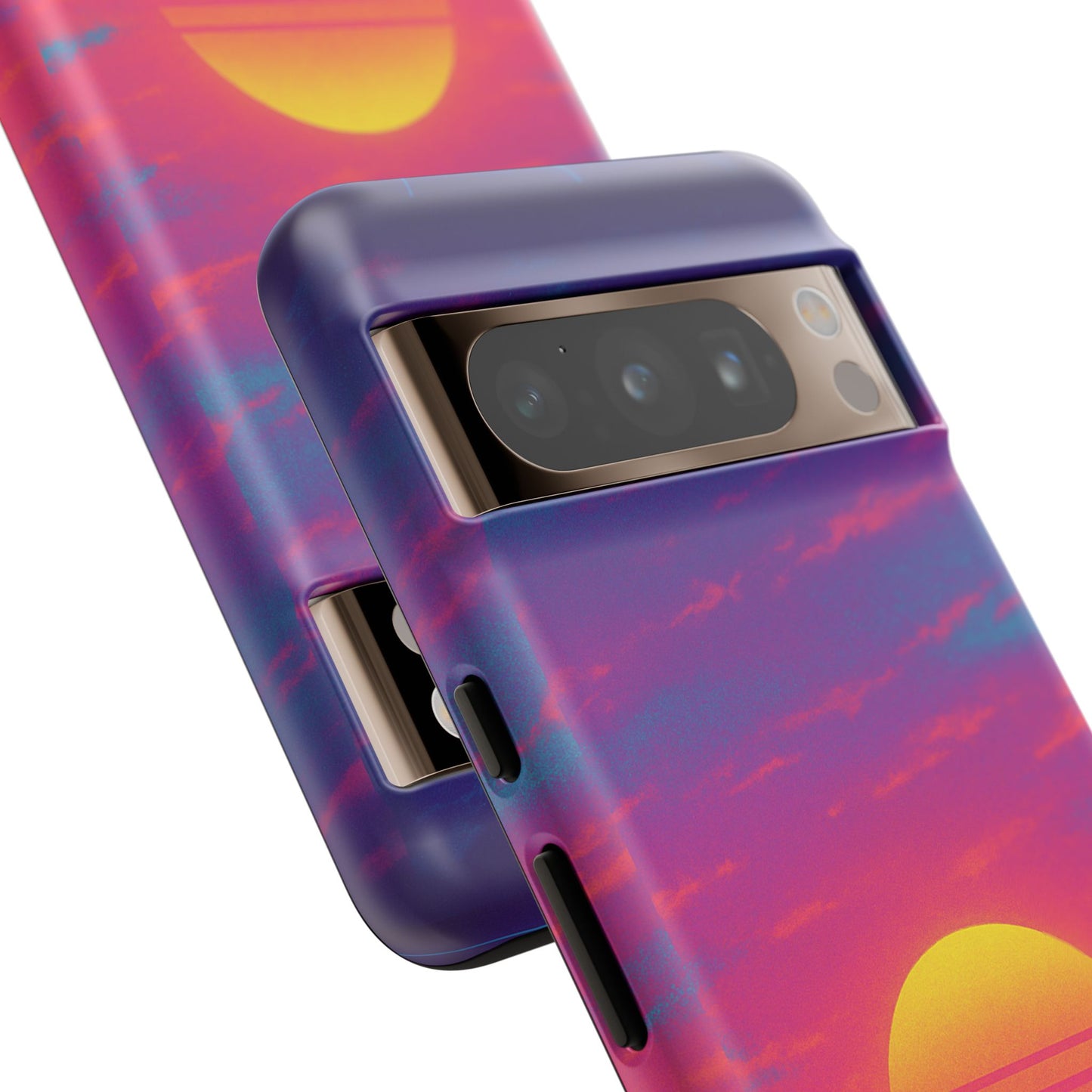 Retro Sunset Tough Phone Case - Vibrant 80s Aesthetic