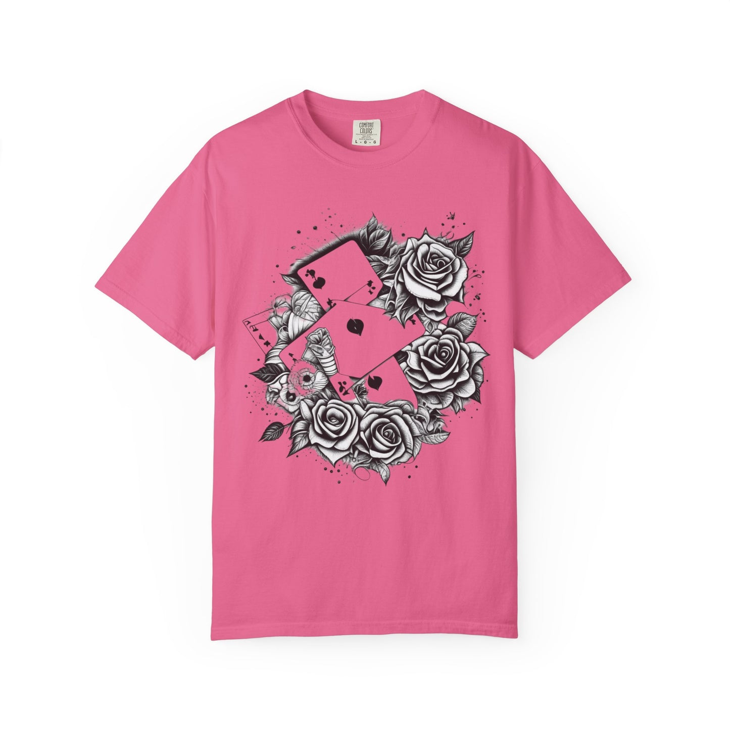 Gothic Floral Card T-Shirt | Unisex Garment-Dyed Tee