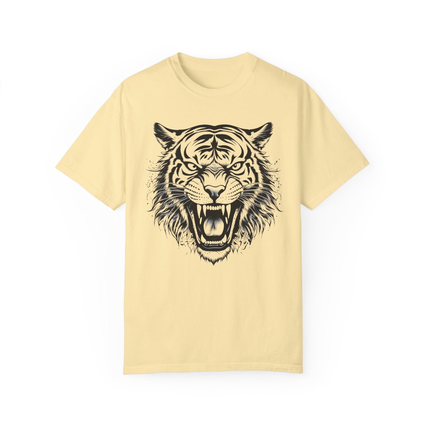 Fierce Tiger Unisex Garment-Dyed T-Shirt – Bold Graphic Tees for Animal Lovers