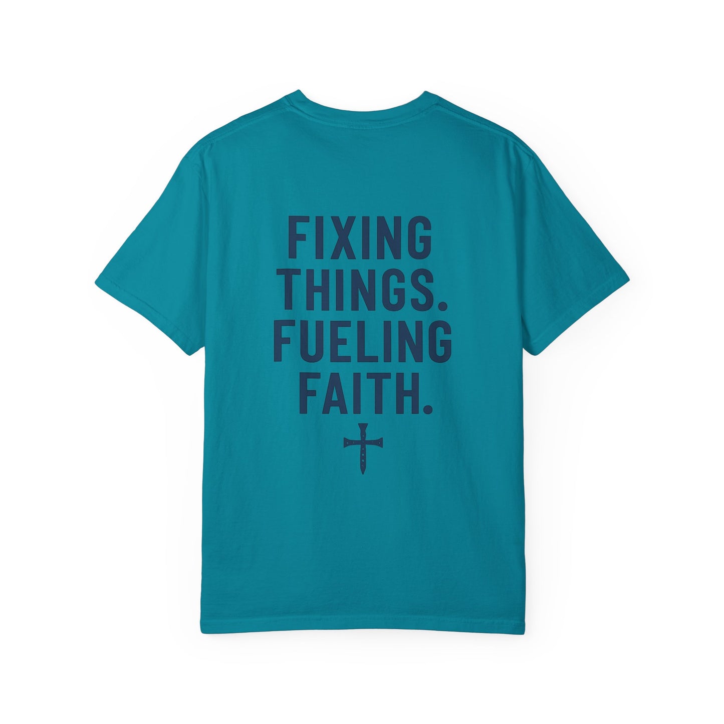 Faith-Inspired Unisex T-Shirt | Fixing Things Fueling Faith | Inspirational Gift for Believers | Casual Wear, Church Events, Everyday Style