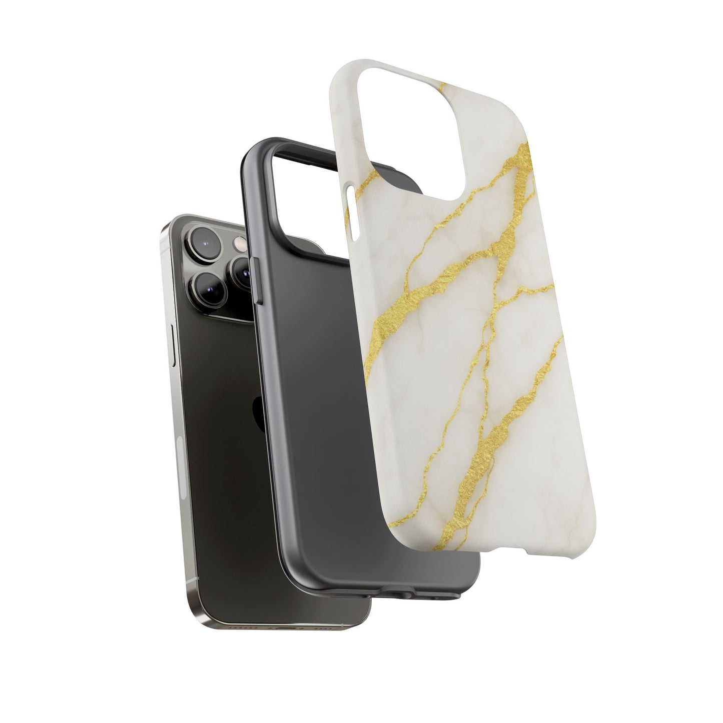 Luxury Marble Phone Case with Gold Accents