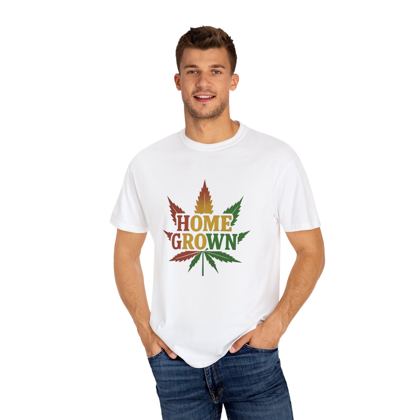 Home Grown Cannabis T-Shirt | Unisex Garment-Dyed Tee for Music Festivals & Relaxed Days