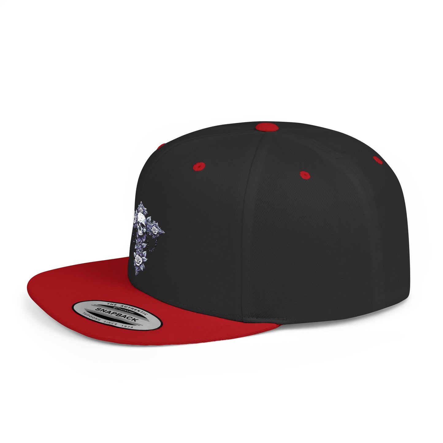 Stylish Flat Bill Snapback Hat with Unique Graphic Design