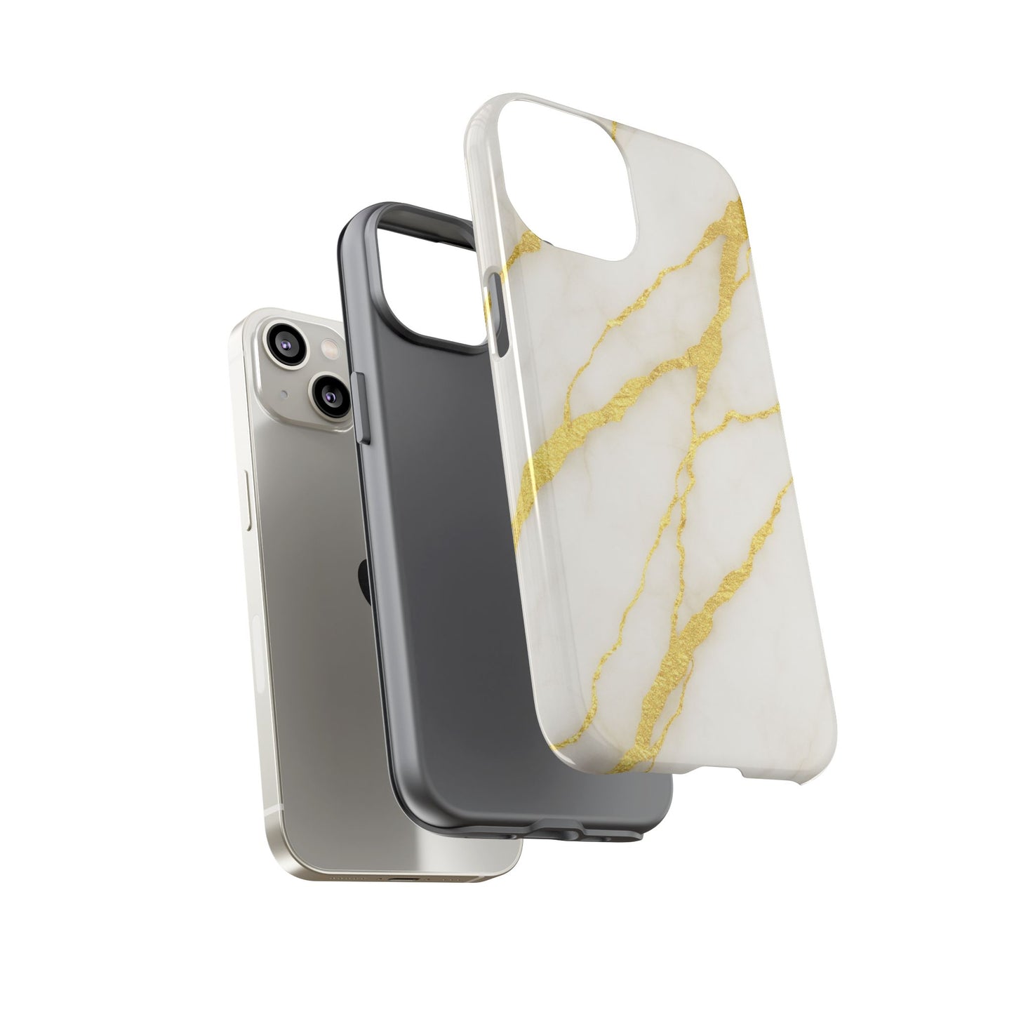 Luxury Marble Phone Case with Gold Accents