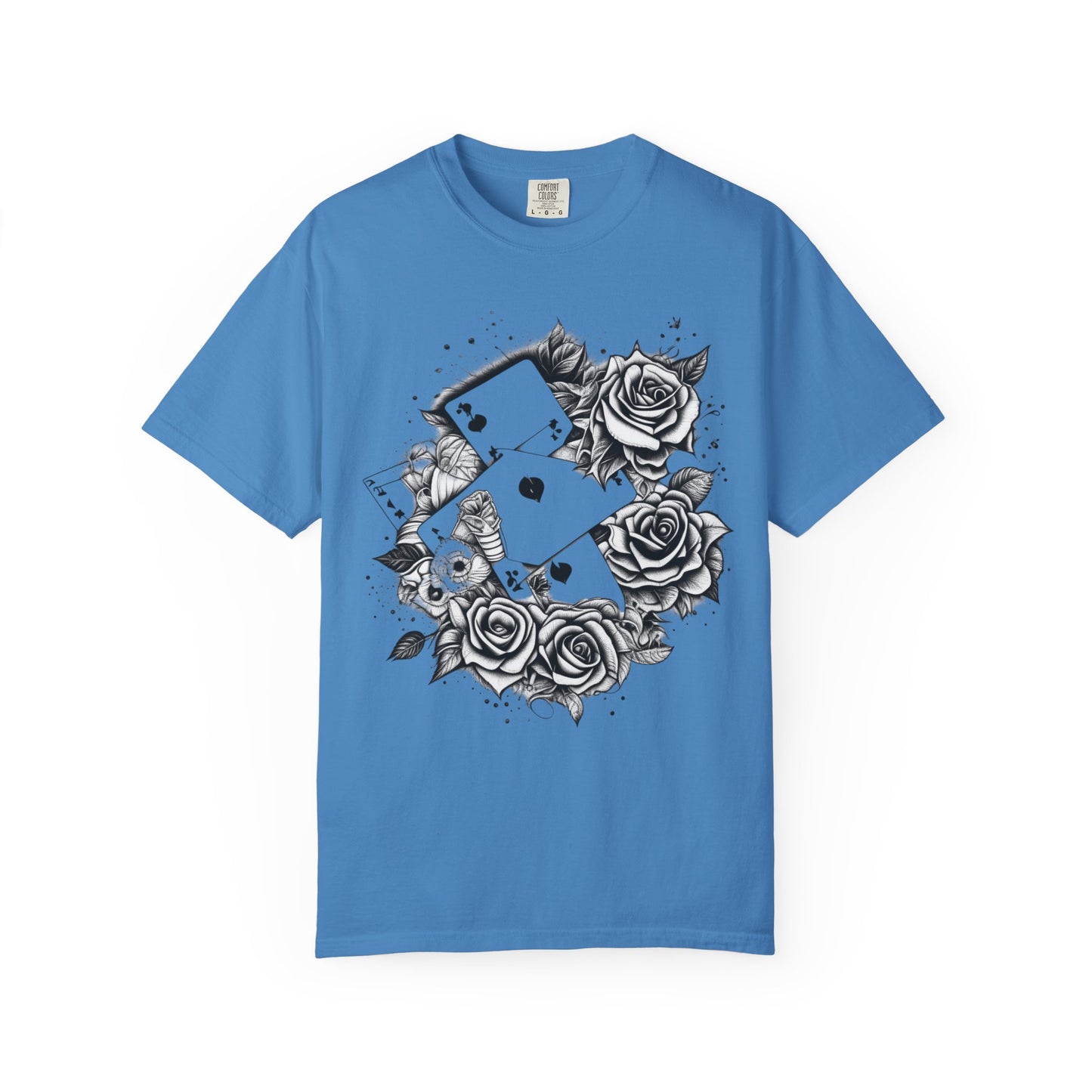 Gothic Floral Card T-Shirt | Unisex Garment-Dyed Tee