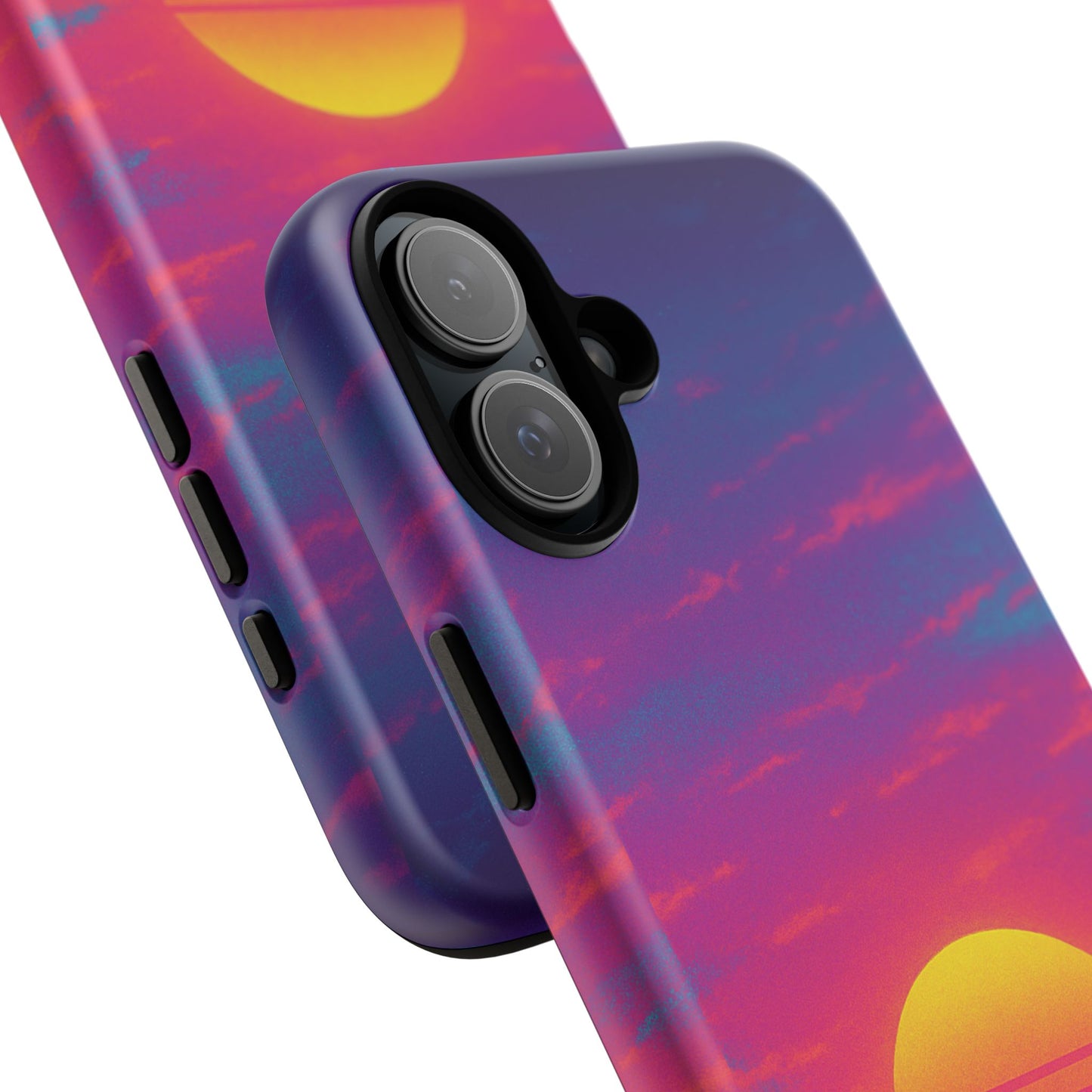 Retro Sunset Tough Phone Case - Vibrant 80s Aesthetic