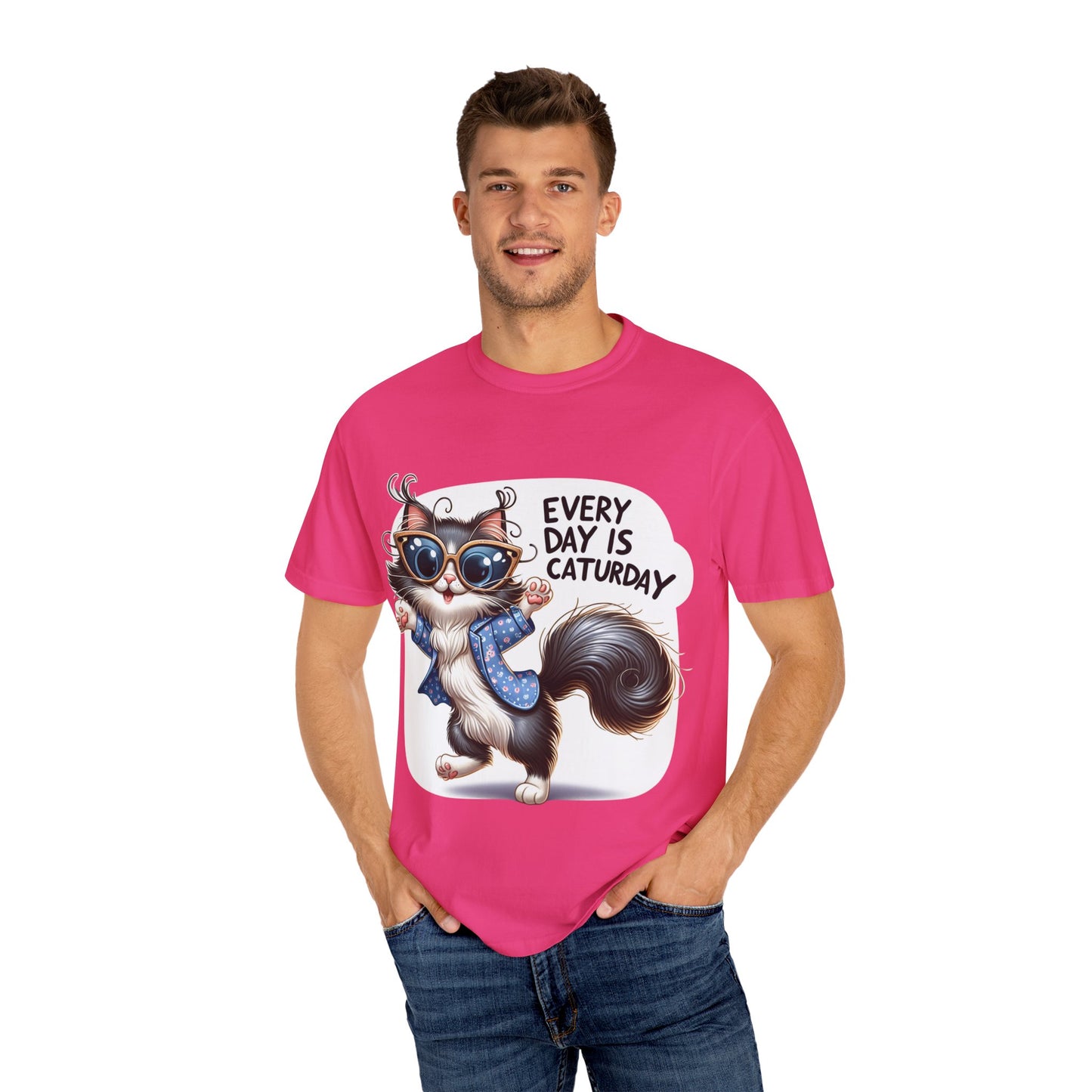 Cute Cat Graphic T-Shirt - 'Every Day is Caturday' Unisex Tee