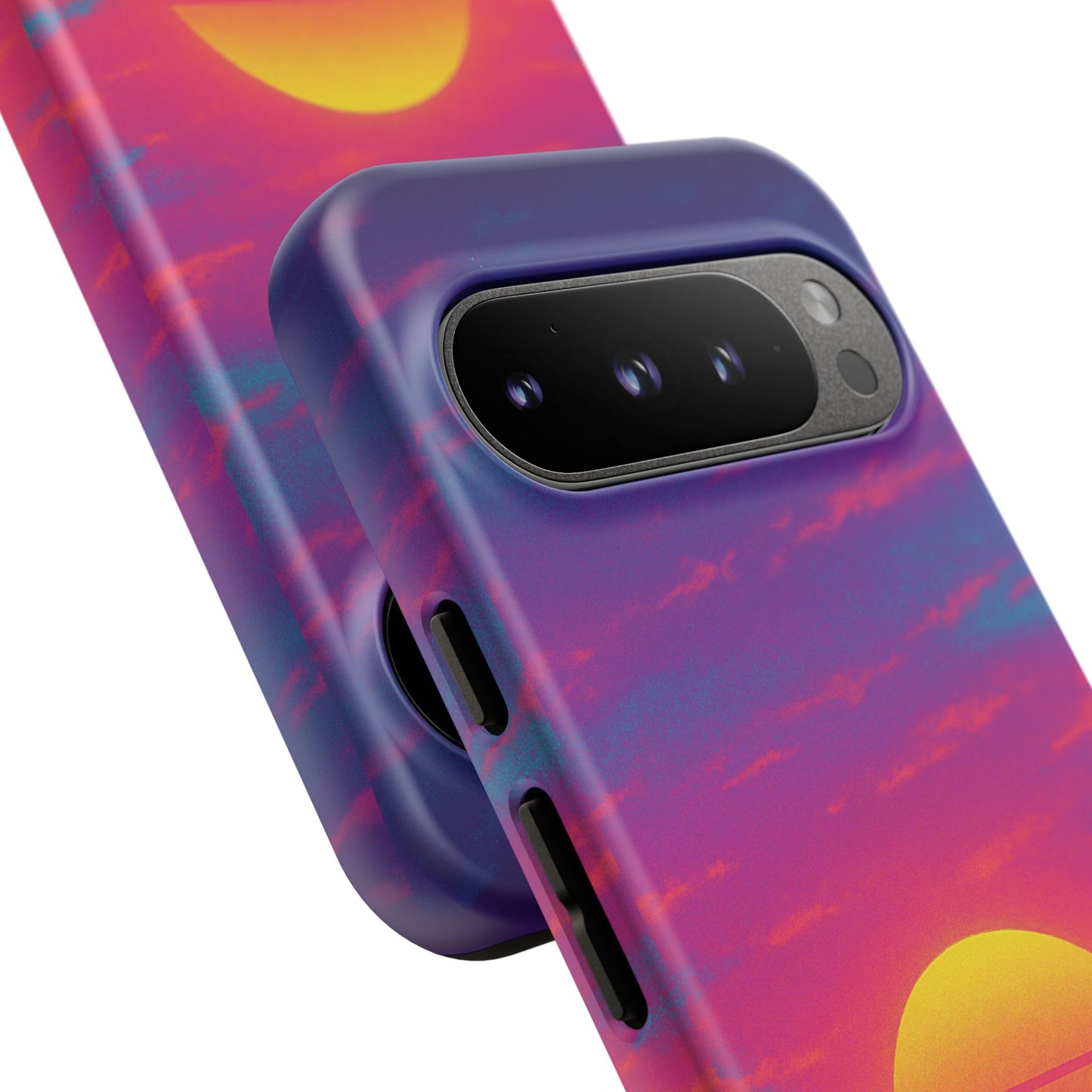 Retro Sunset Tough Phone Case - Vibrant 80s Aesthetic
