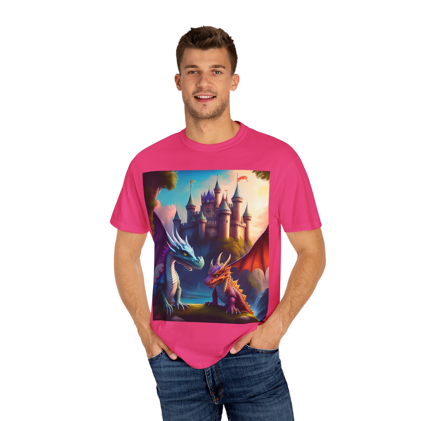 Fantasy Dragons Unisex Garment-Dyed T-Shirt - Perfect for Gamers & Fantasy Lovers
