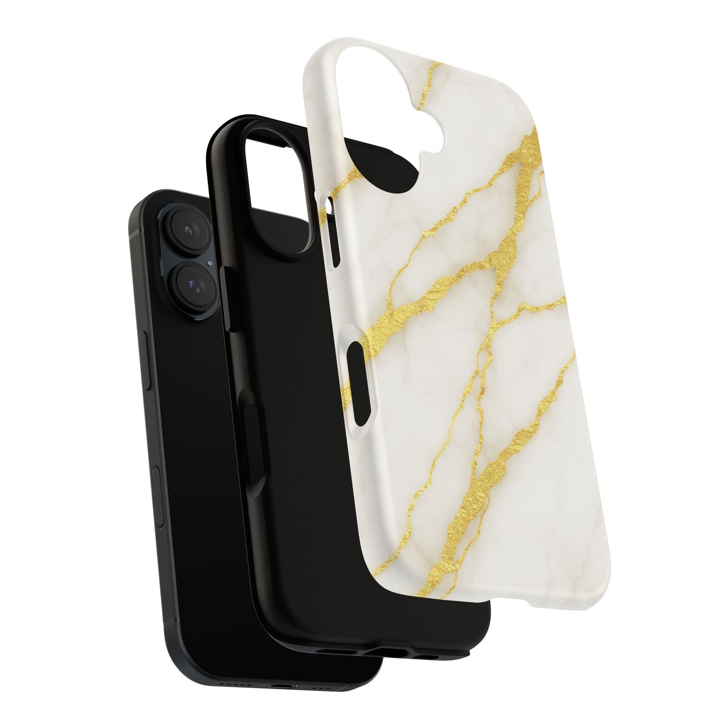 Luxury Marble Phone Case with Gold Accents