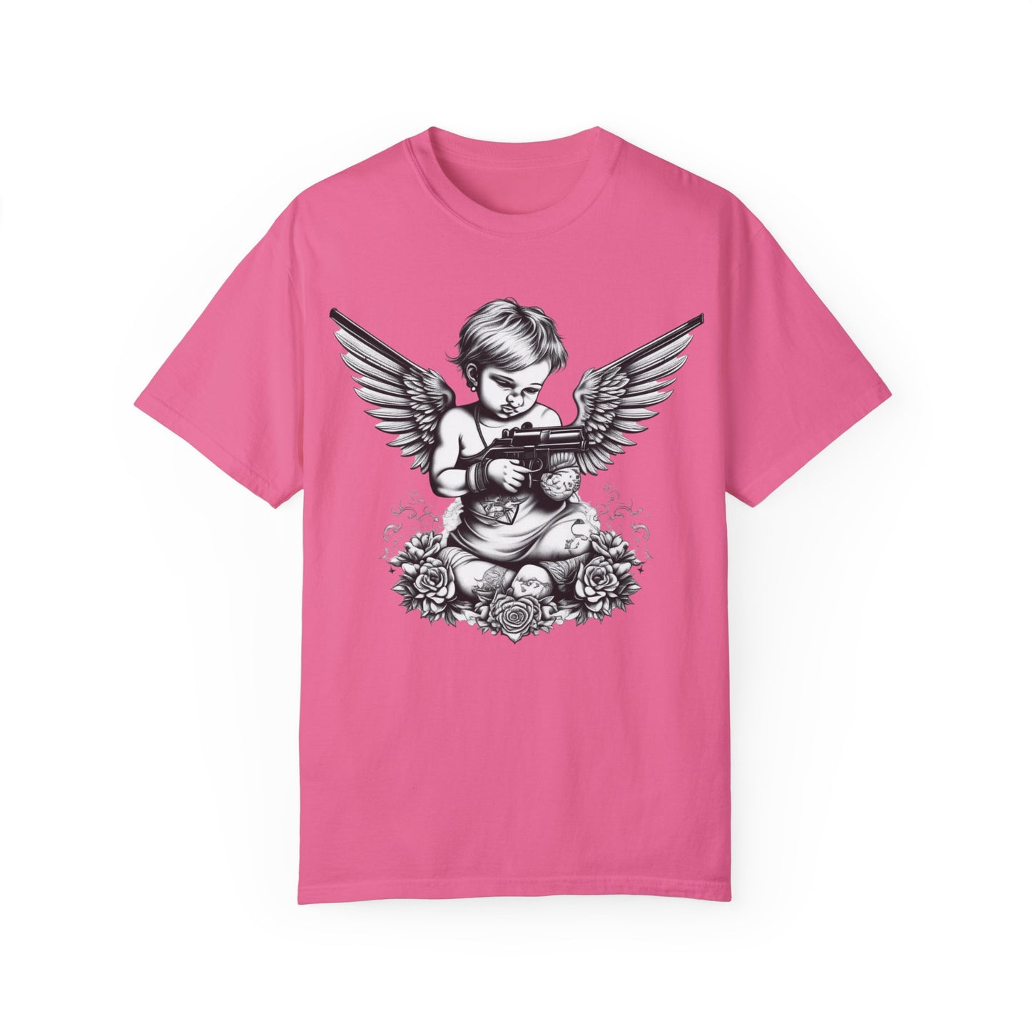 Unisex Angel with Gun Graphic T-Shirt - Edgy Streetwear