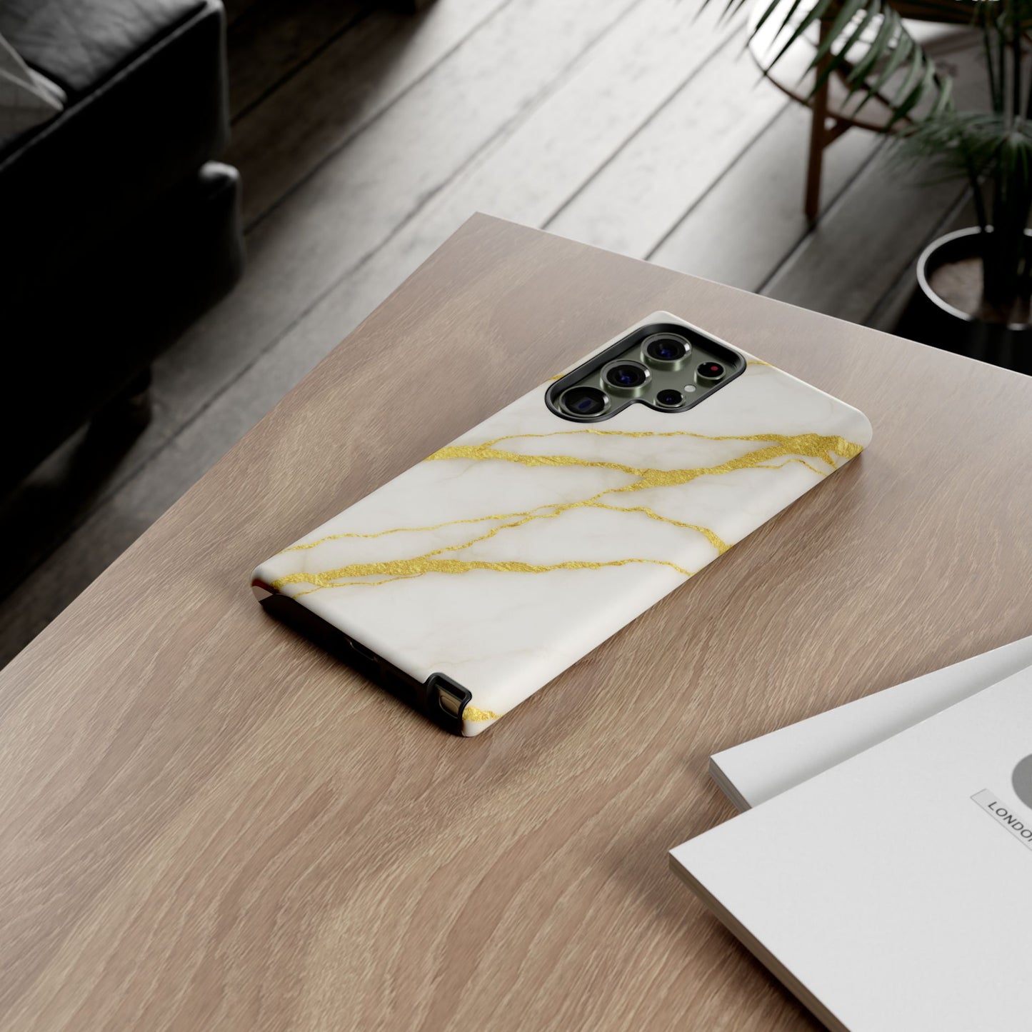 Luxury Marble Phone Case with Gold Accents