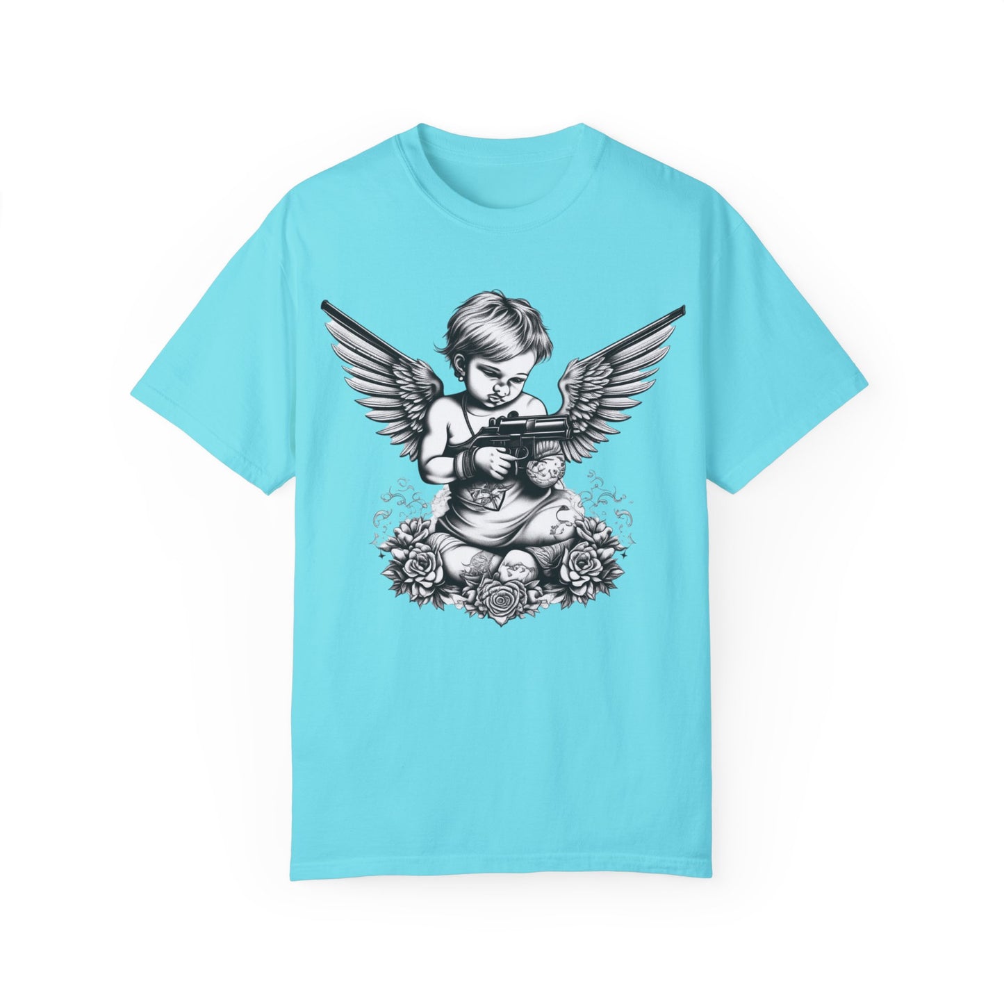 Unisex Angel with Gun Graphic T-Shirt - Edgy Streetwear