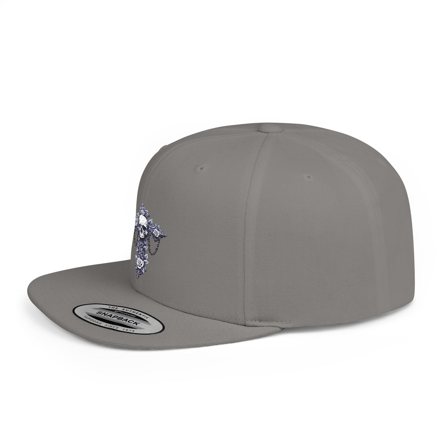 Stylish Flat Bill Snapback Hat with Unique Graphic Design