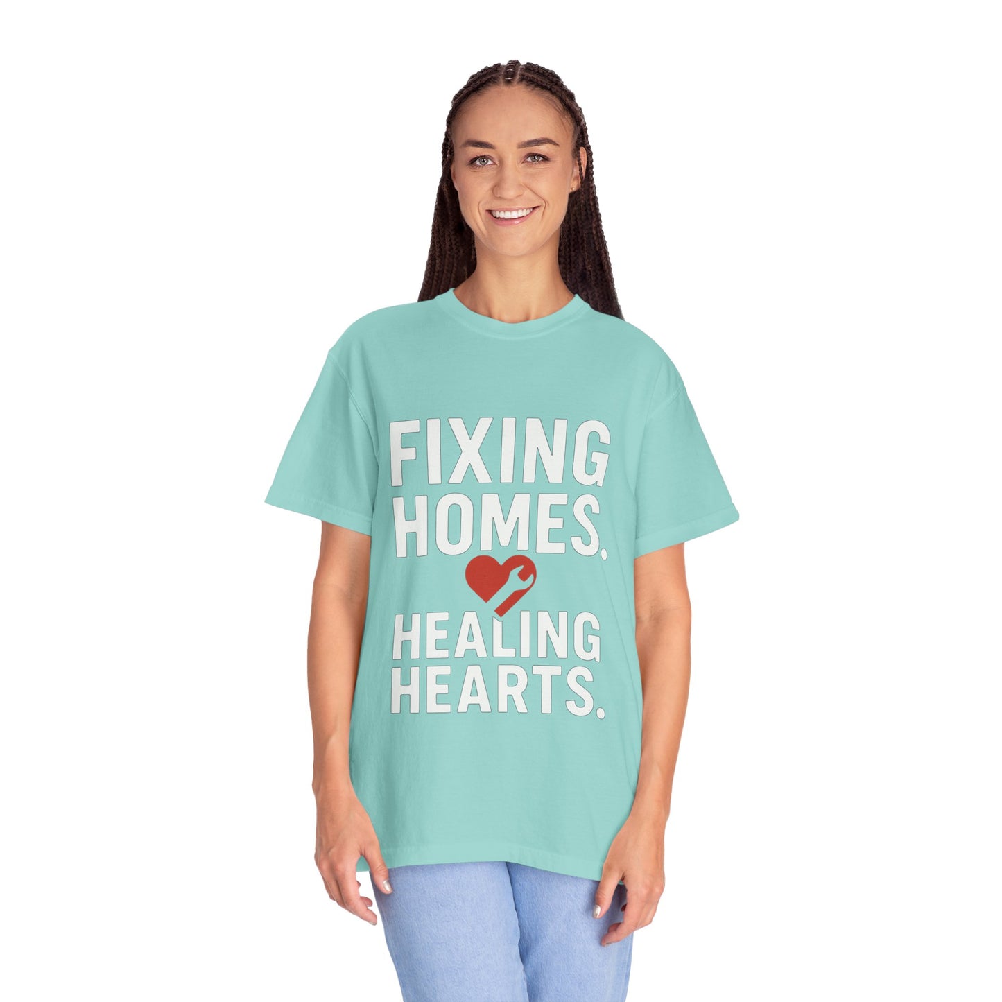 Heartfelt Repair Unisex T-Shirt - Fixing Homes, Healing Hearts - Gift for Homeowners, DIY Lovers, Father's Day, Housewarming